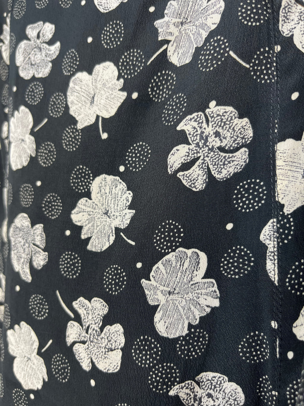 Gonna Vintage Made in Italy Misto Seta Fantasia Floreale