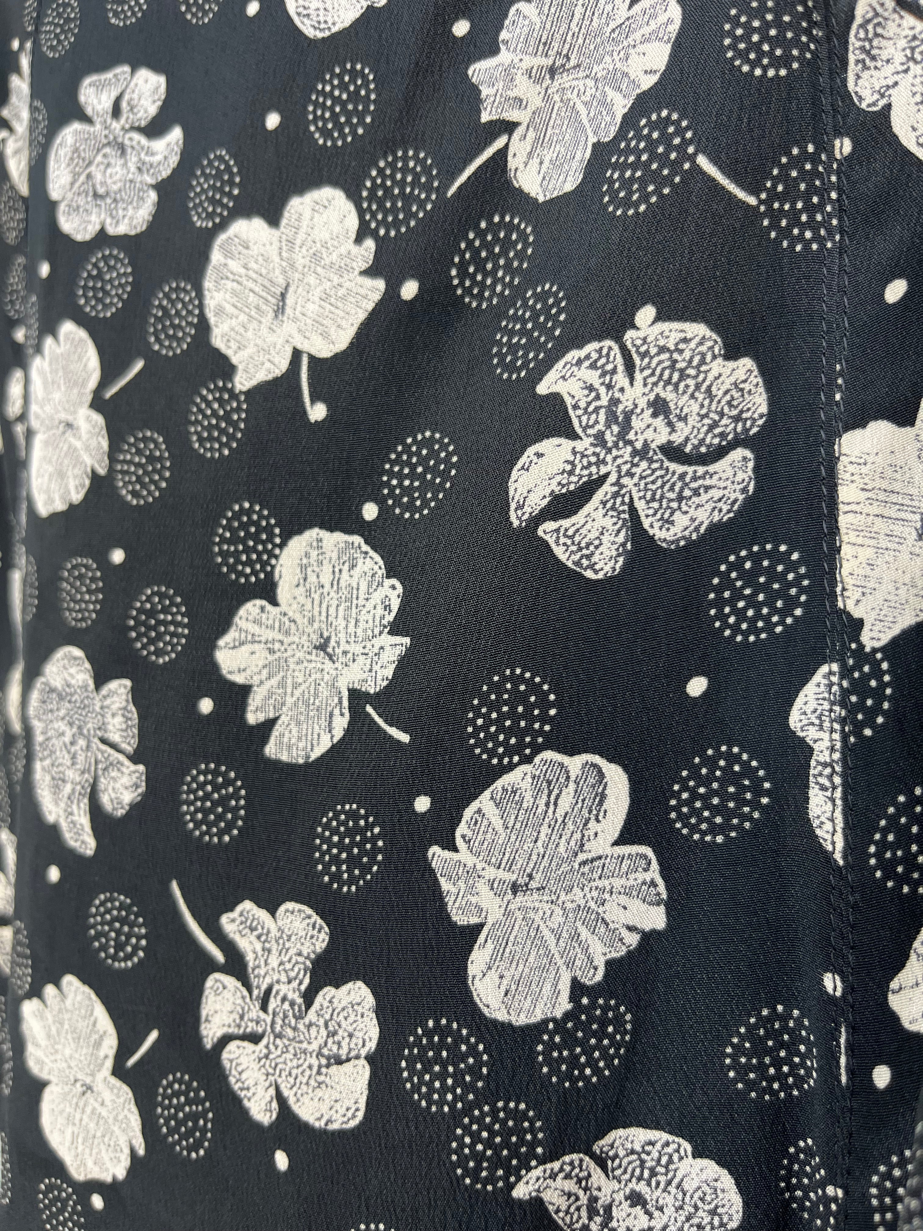 Gonna Vintage Made in Italy Misto Seta Fantasia Floreale