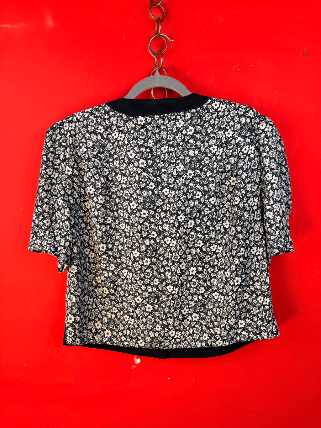 Vintage Floral Puff Sleeve Jacket