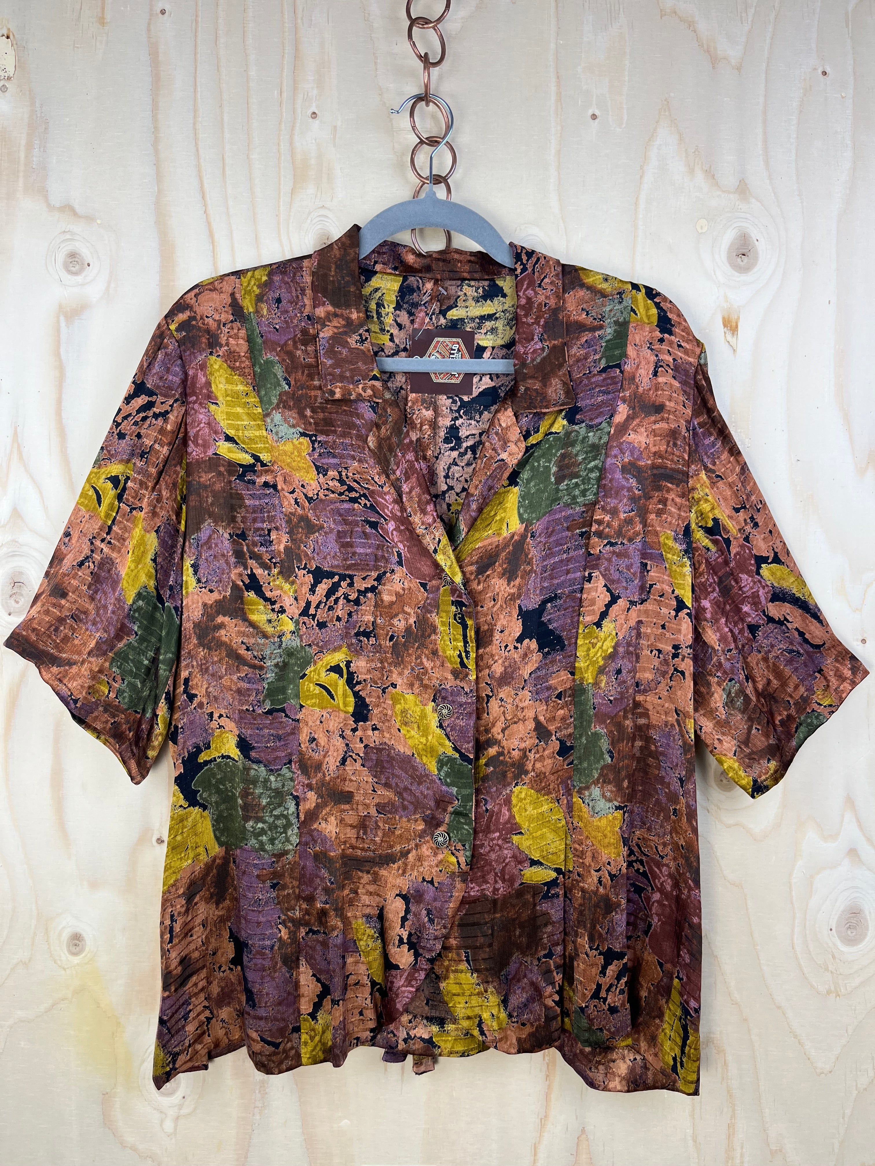 Vintage Abstract Pattern Blouse