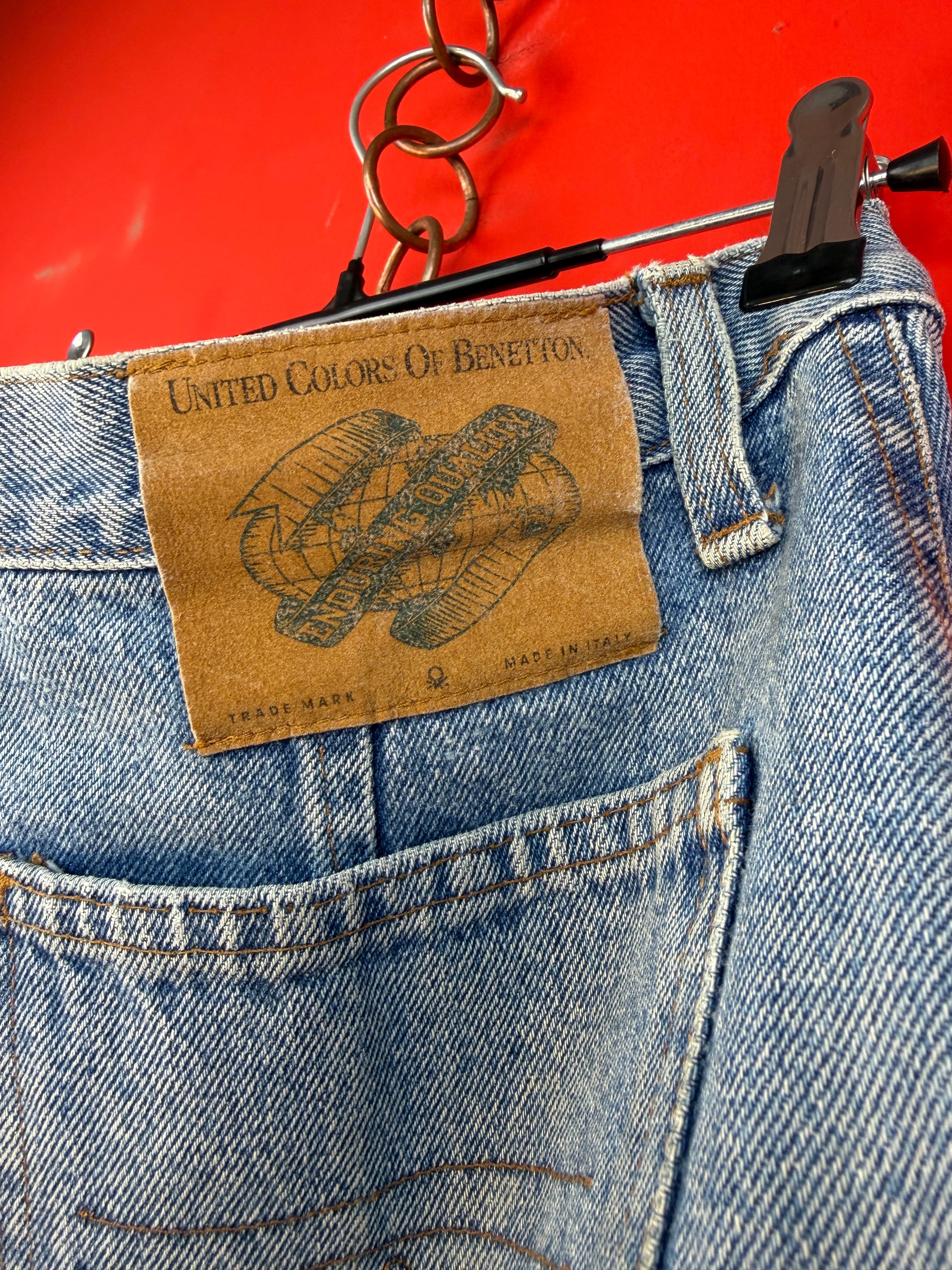 Vintage Benetton Denim Mini Skirt Made in Italy