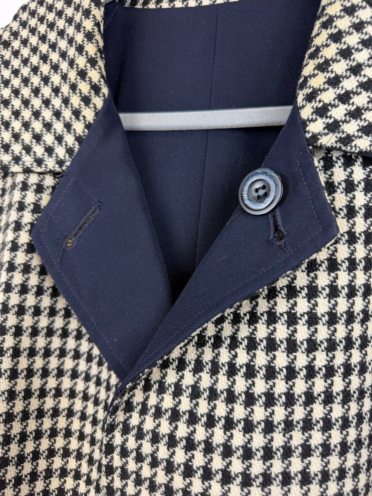 Cappotto vintage double face pied-de-poule e blu navy