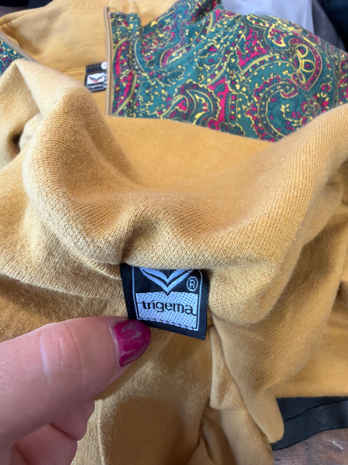 Tuta vintage Trigema paisley senape – taglia L