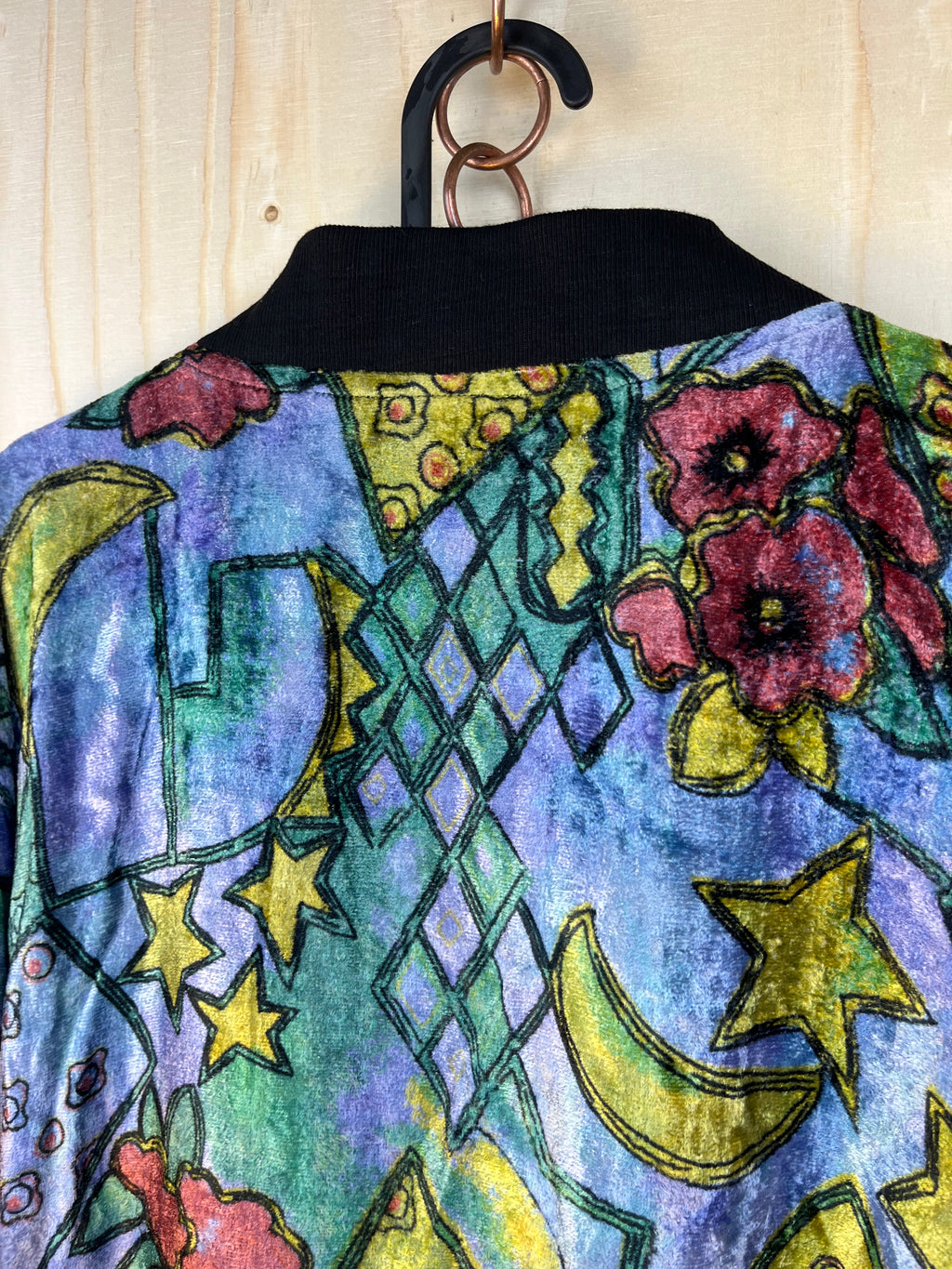 Vintage Velvet Chenille Bomber Jacket 90s