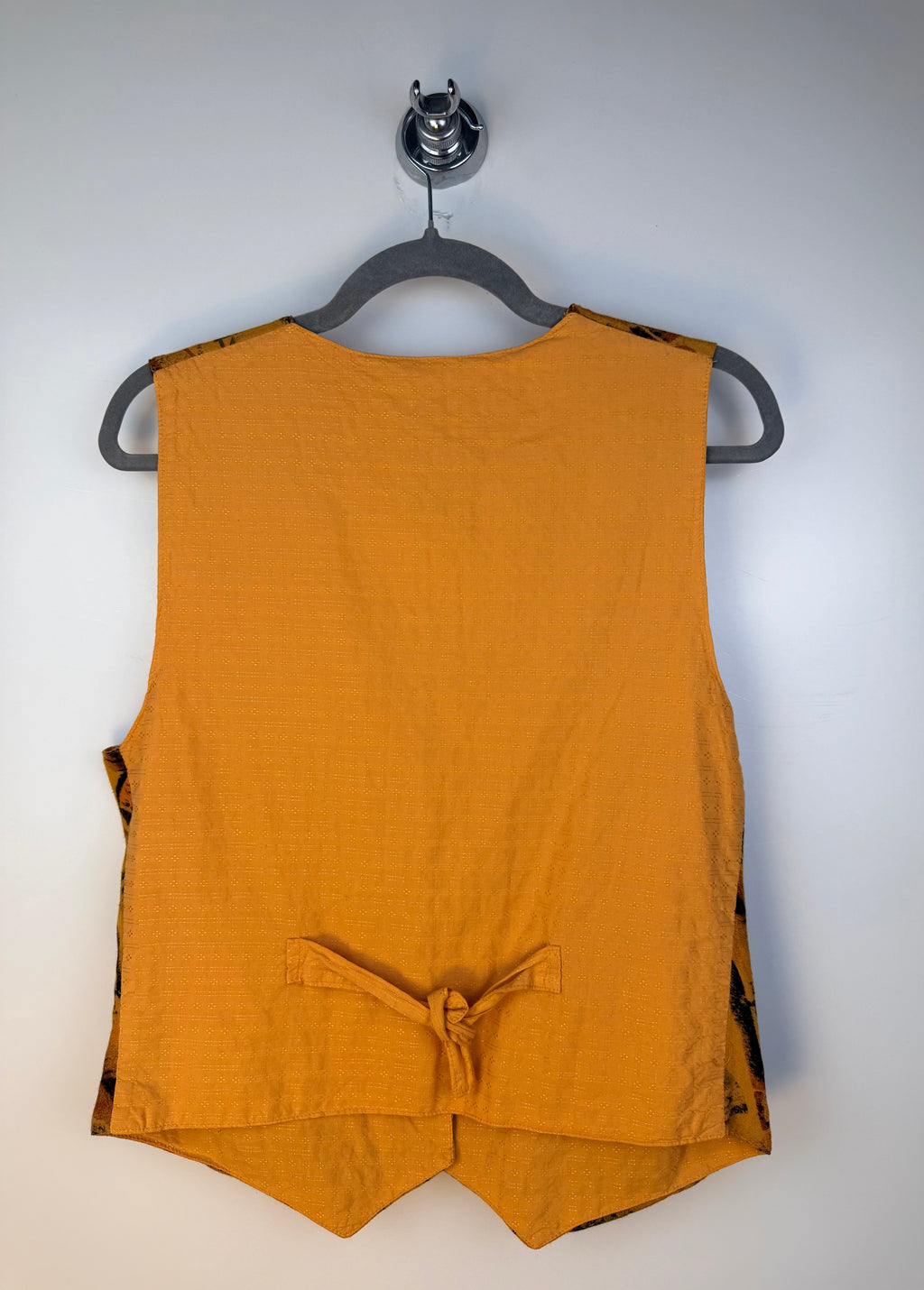 Vintage 90s Gilet Senape con Fantasia Astratta
