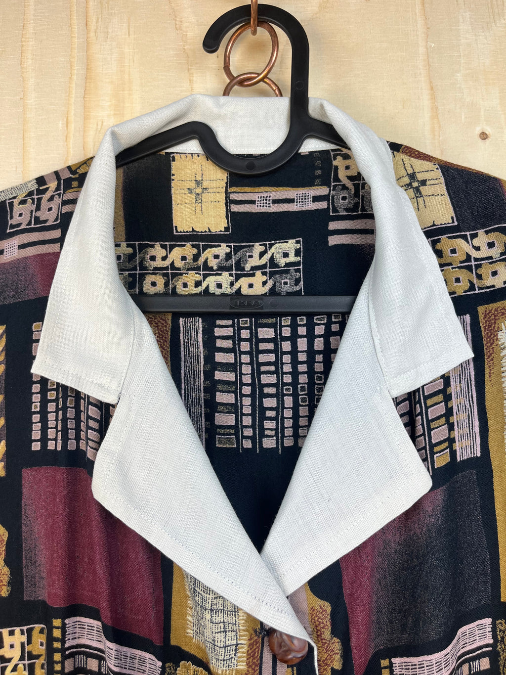 Vintage Pattern Midi Dress 90s