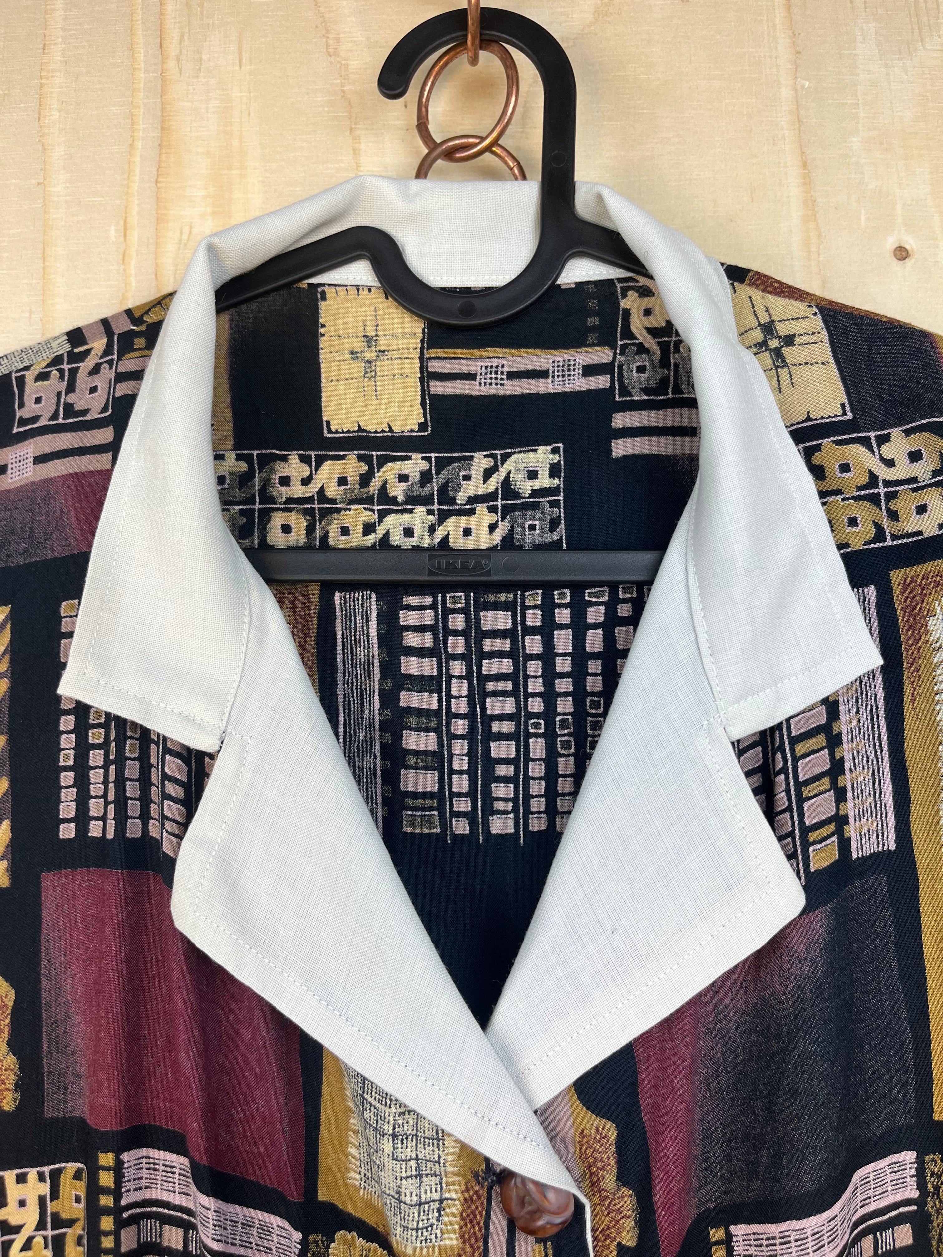 Vintage Pattern Midi Dress 90s