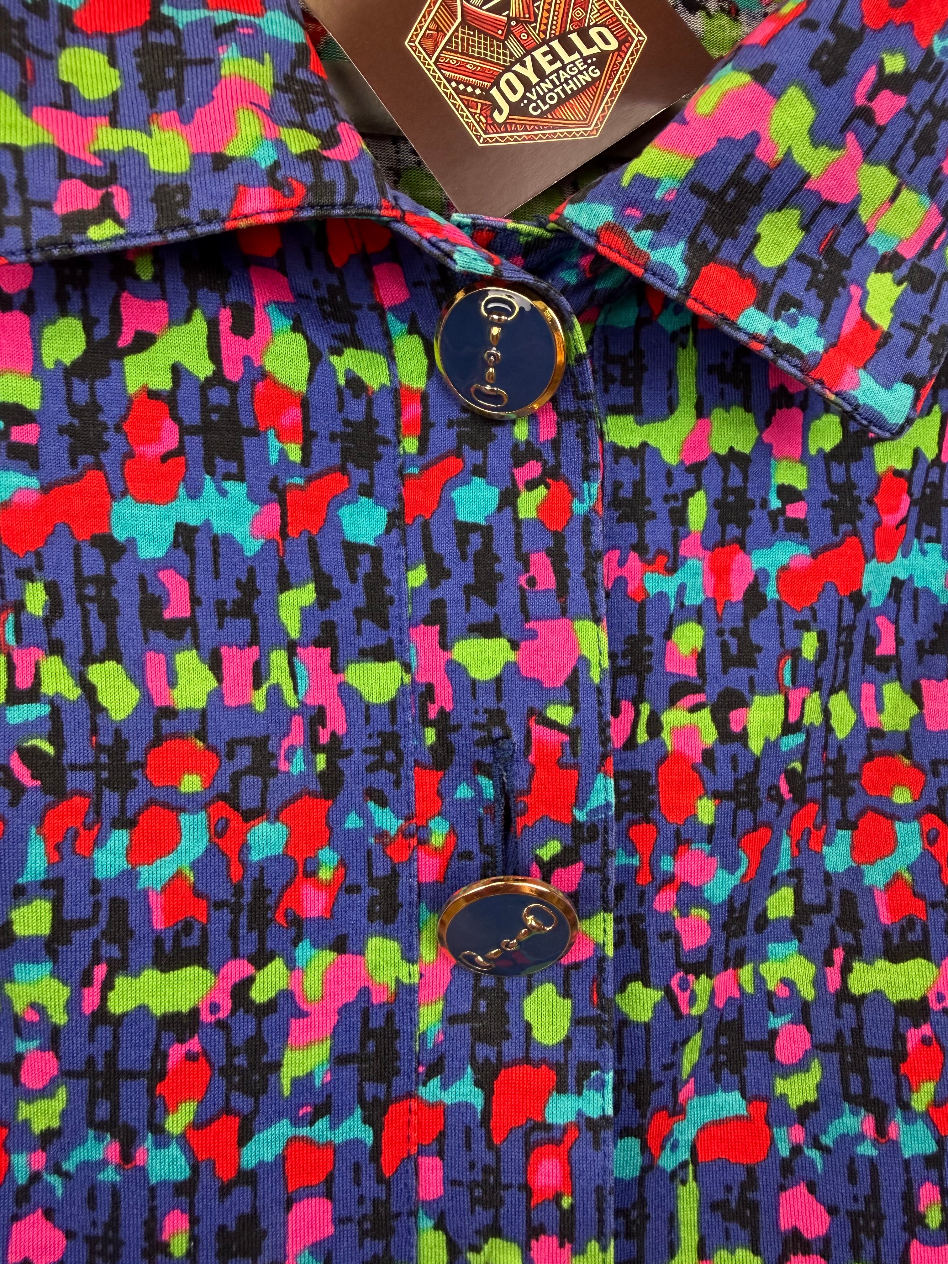 Abito Vintage Domina Made in Italy Fantasia Multicolor Anni ’90