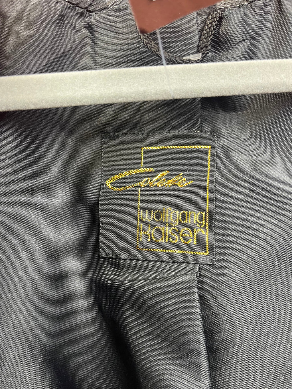 Blazer vintage Wolfgang Kaiser a righe nero e grigio