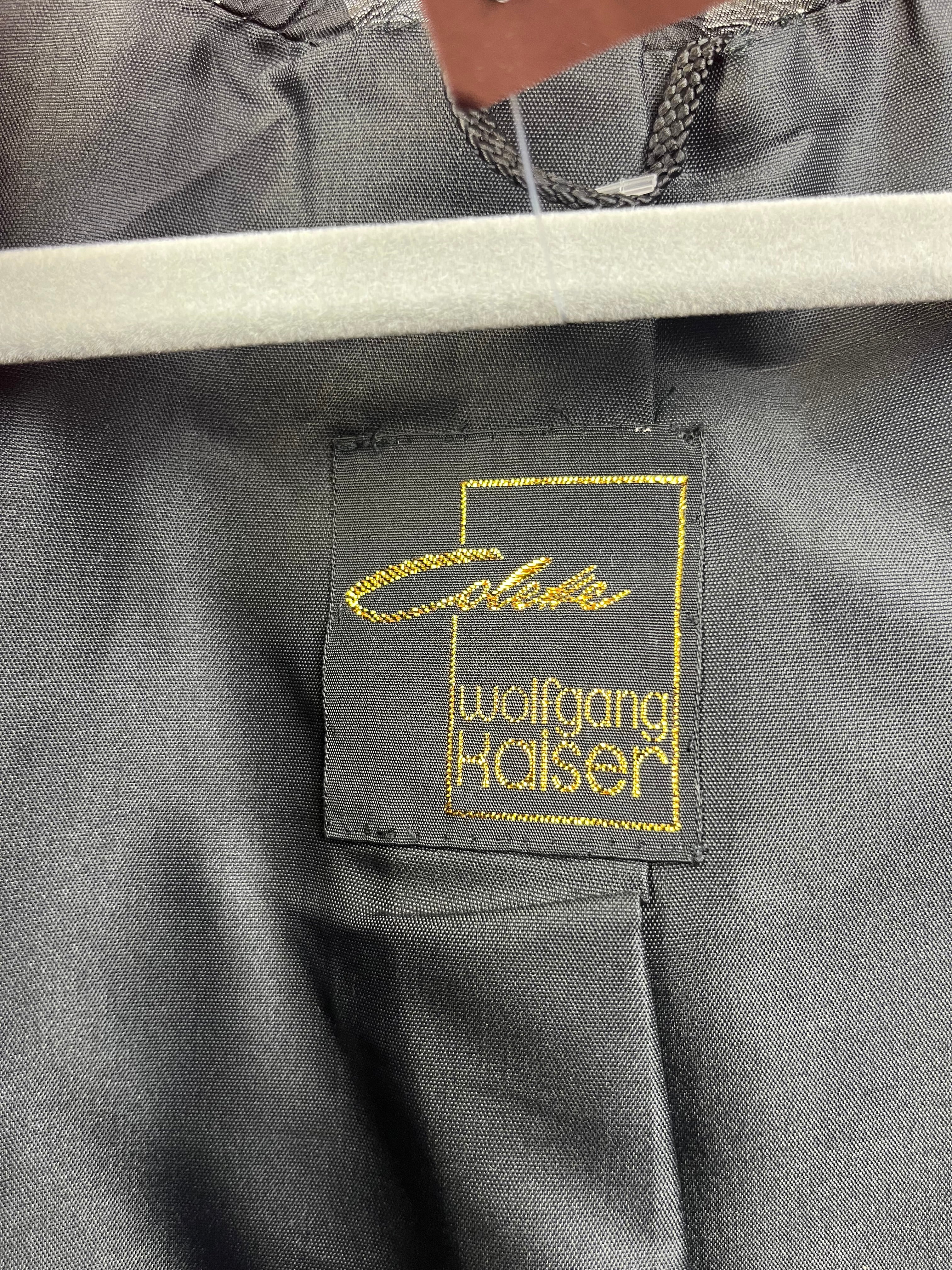 Blazer vintage Wolfgang Kaiser a righe nero e grigio