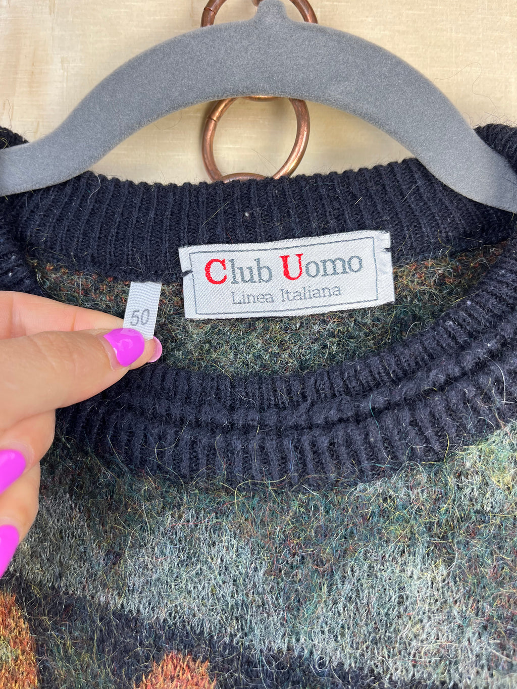 Vintage Wool Alpaca Blend Pattern Sweater
