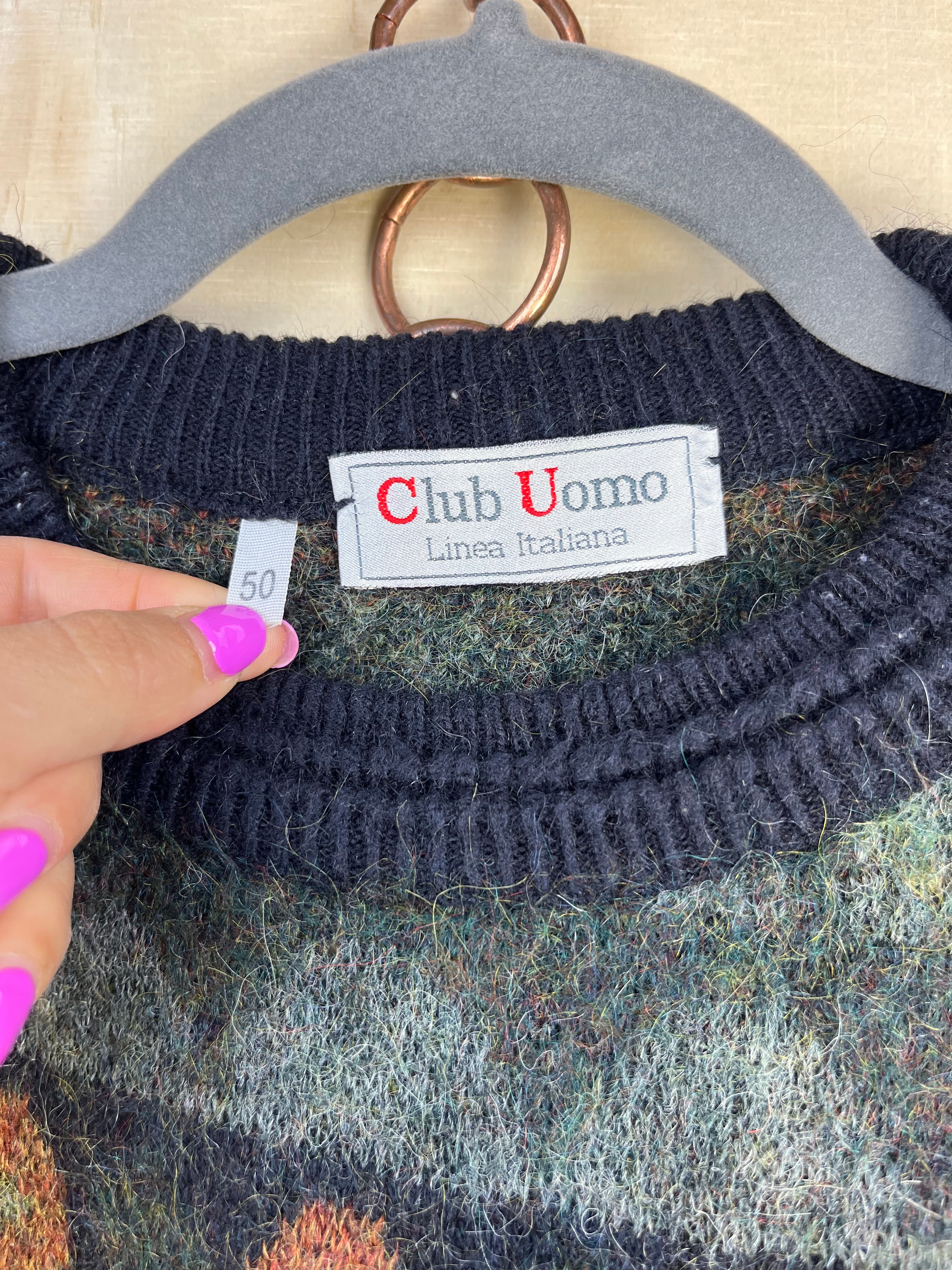 Vintage Wool Alpaca Blend Pattern Sweater