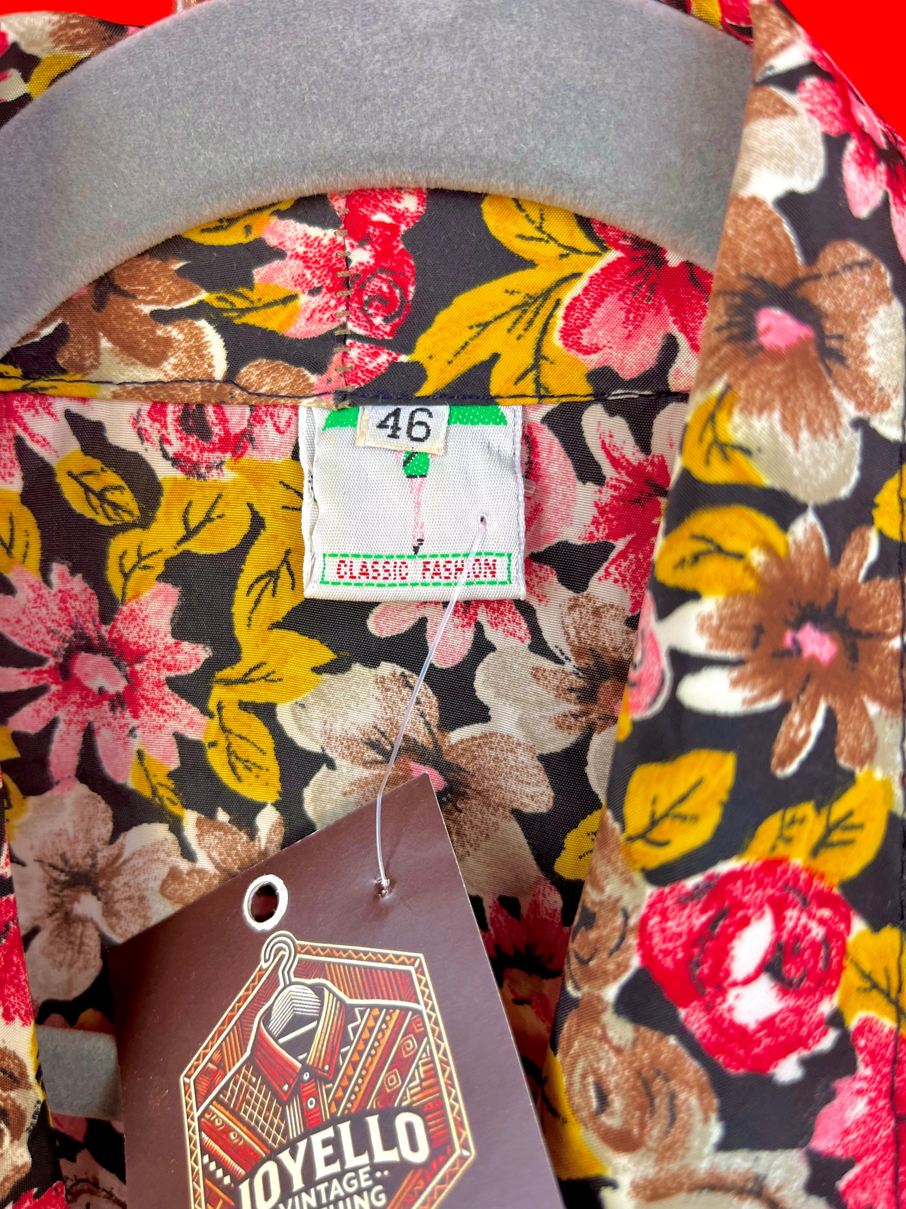 Vintage Floral Dress Made in Italy Belted 90s Midi Dress