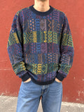 Vintage 90s Abstract Jacquard Knit Sweater