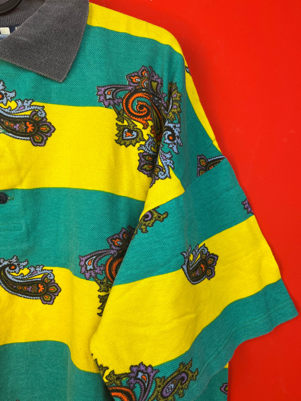 Vintage Paisley Polo Shirt 100% Cotton