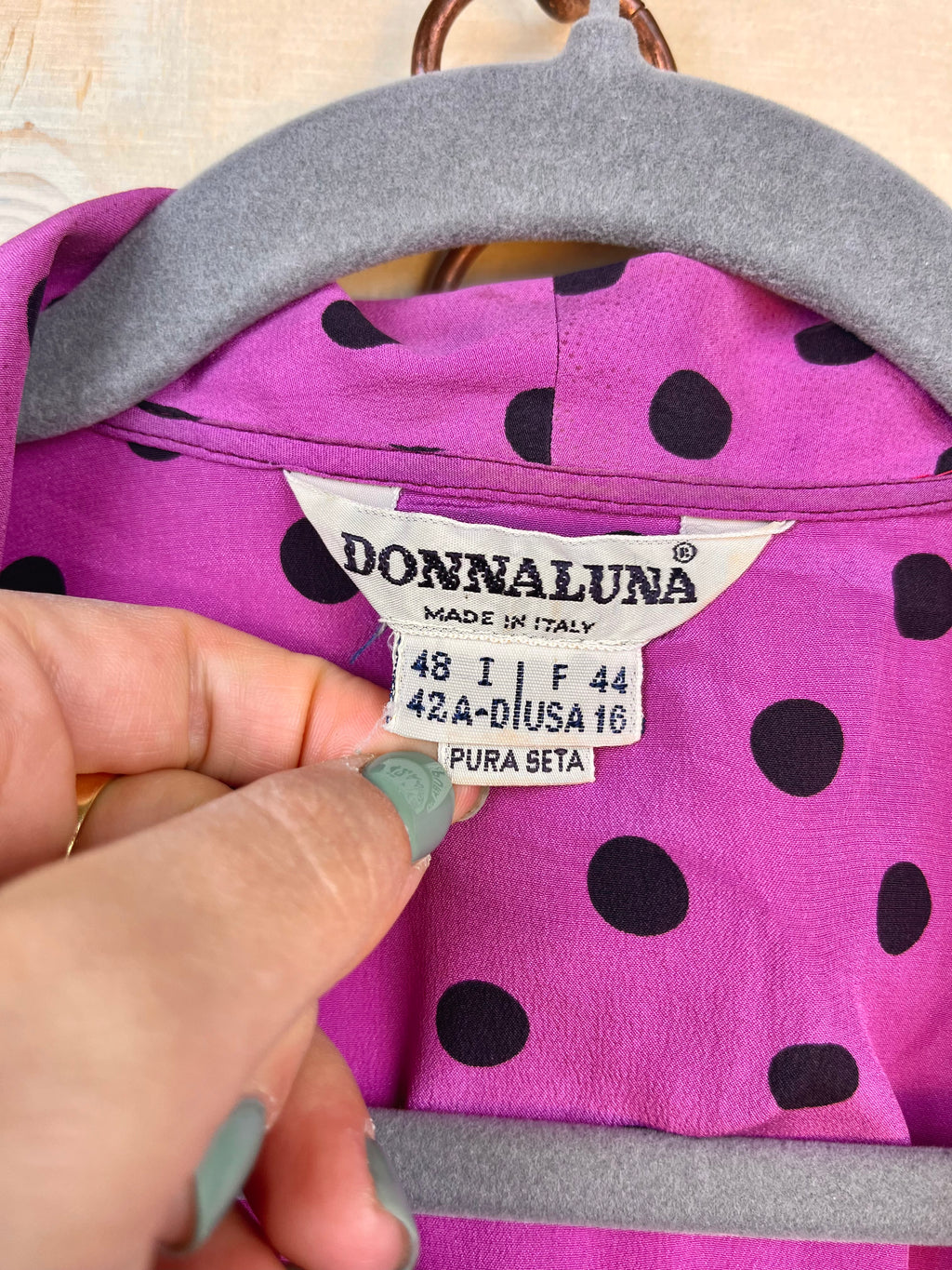 Vintage Silk Polka Dot Blouse – Made in Italy