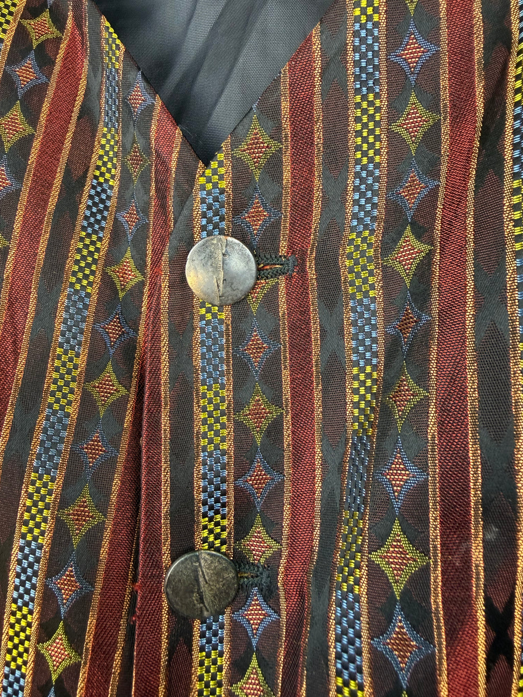 Gilet vintage Giacomo Larusso con fantasia geometrica