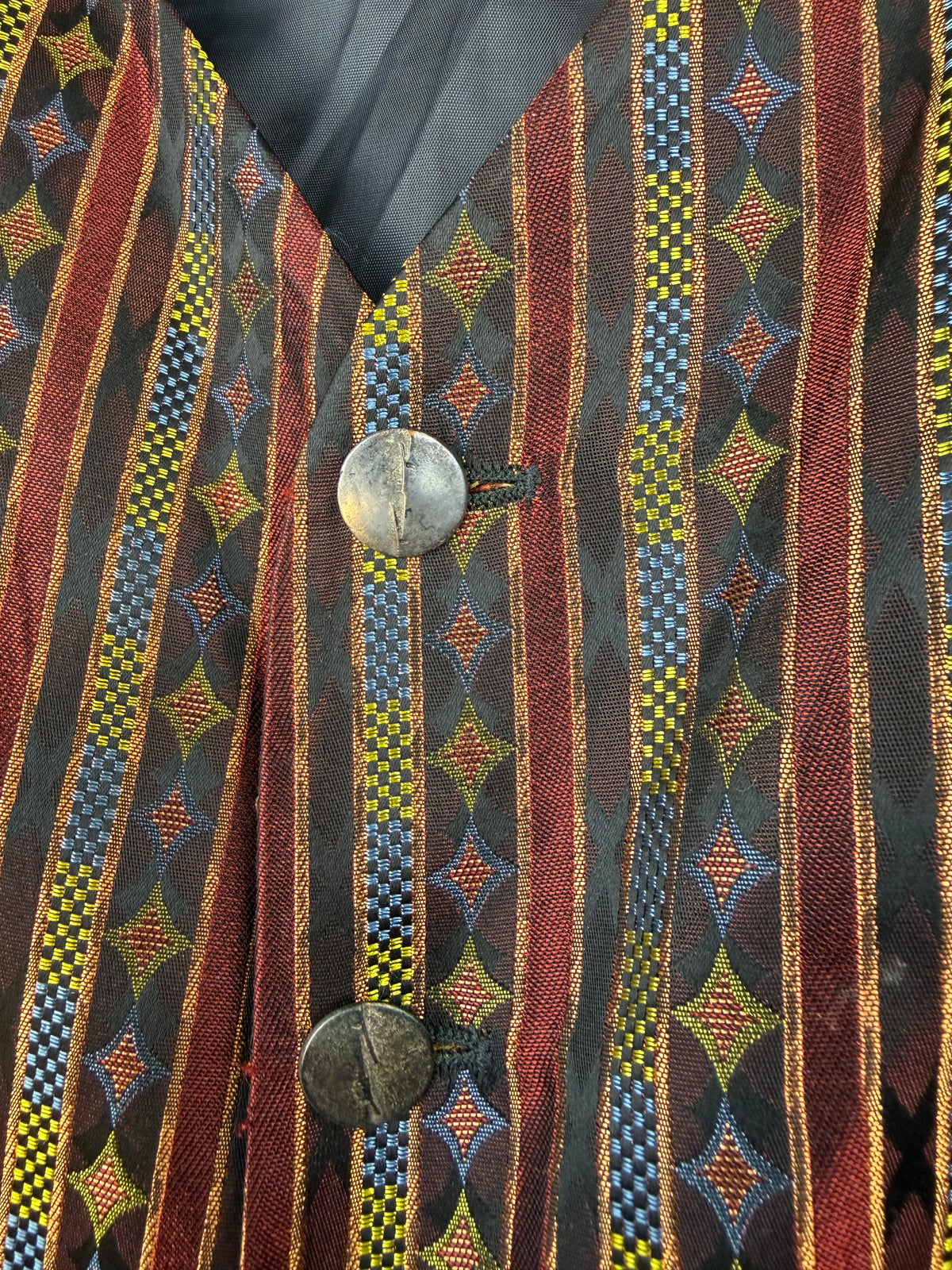 Gilet vintage Giacomo Larusso con fantasia geometrica