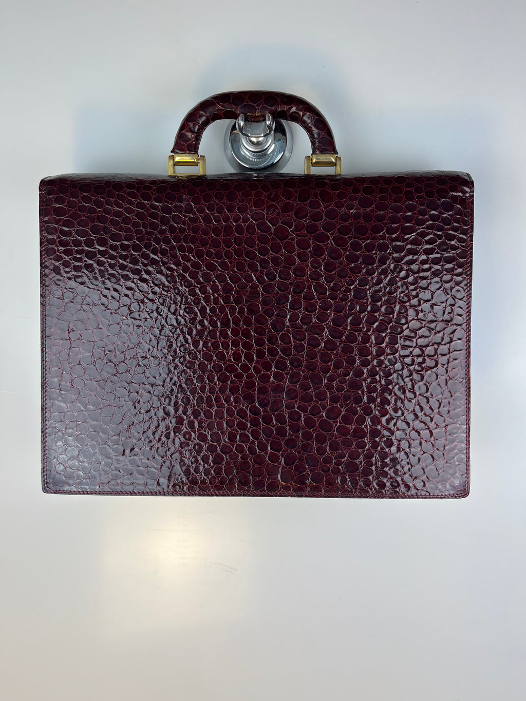 Borsa Vintage Bordeaux Effetto Coccodrillo