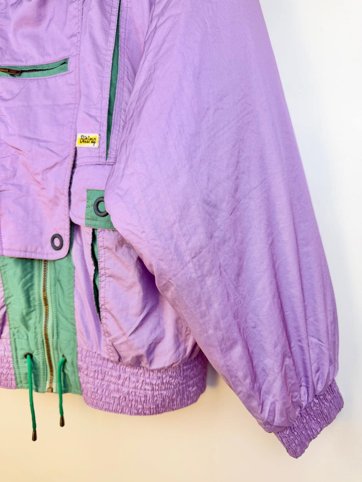 Giacca vintage Biting imbottita lilla e verde