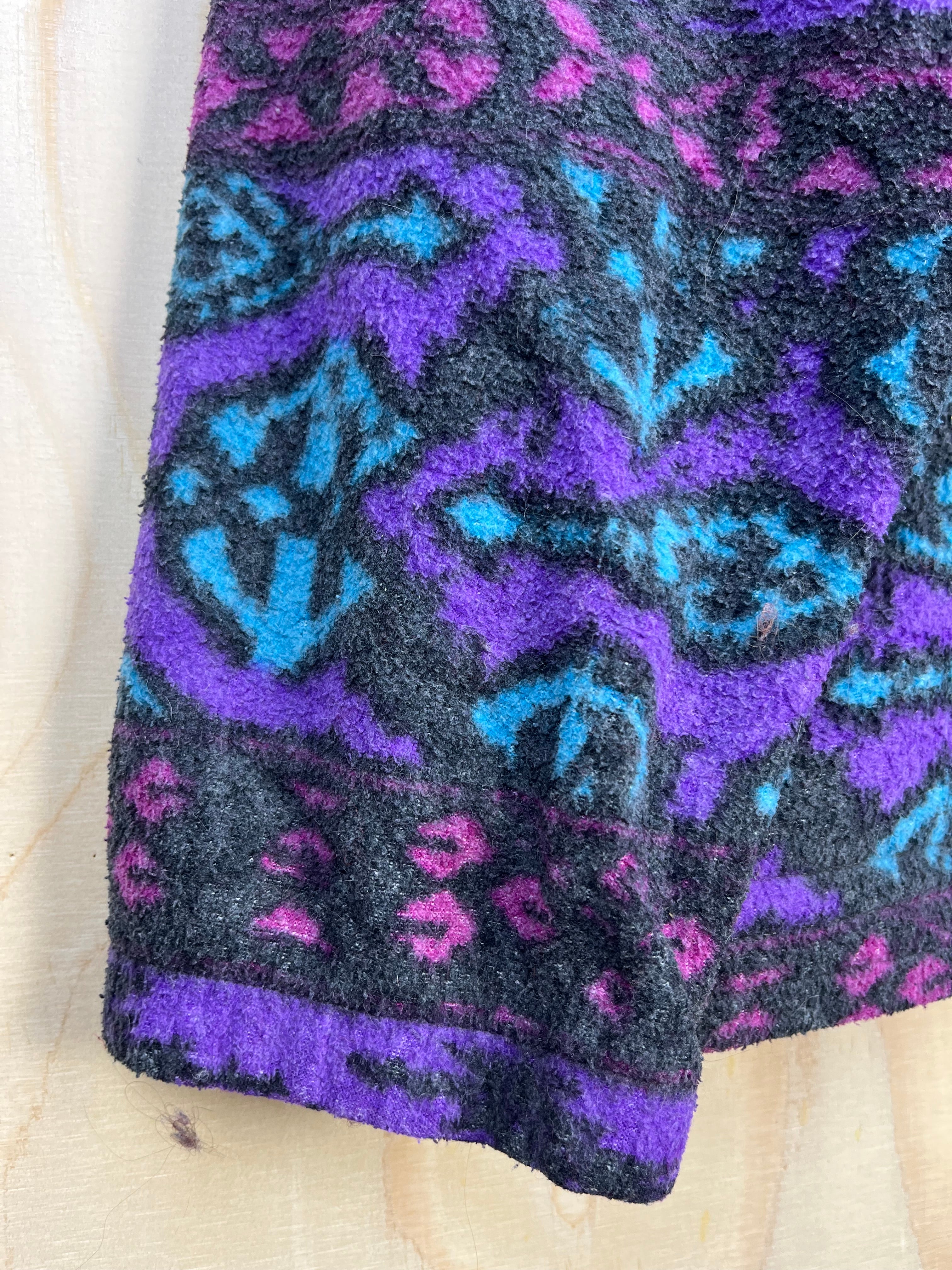 90s Abstract Fleece Quarter Zip Pullover