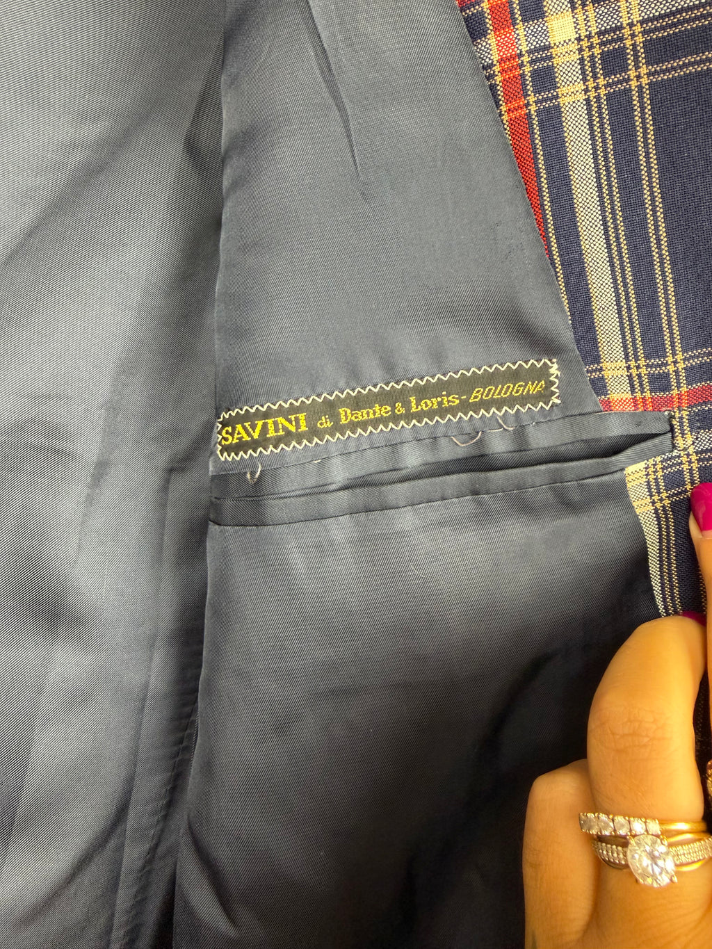 Blazer uomo vintage in lana tartan Freeman Club