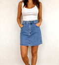 Gonna vintage Benetton in denim 100% cotone – Vita alta anni ’90