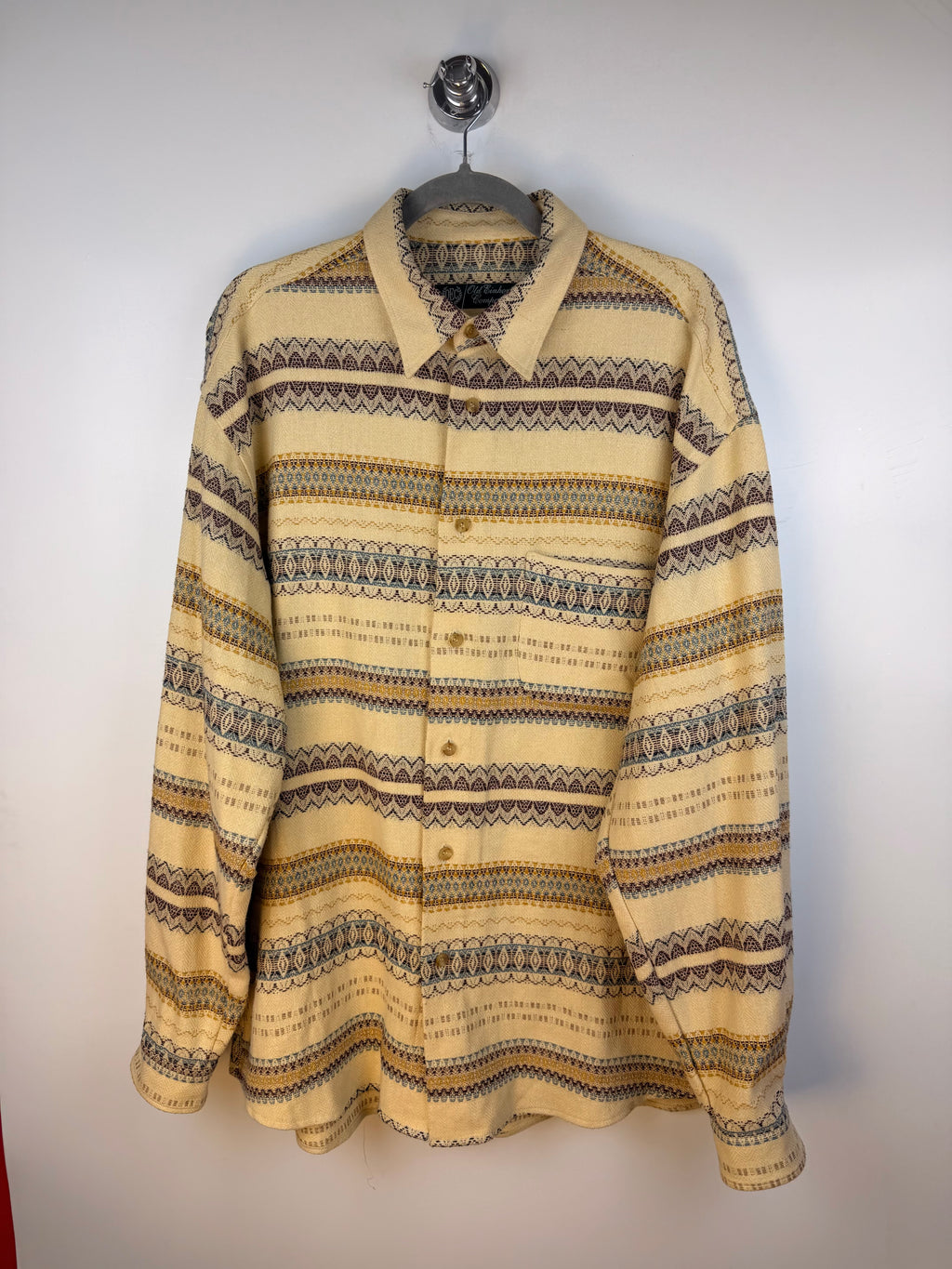 Camicia vintage in misto lana con fantasia geometrica – Old Einhorn Company