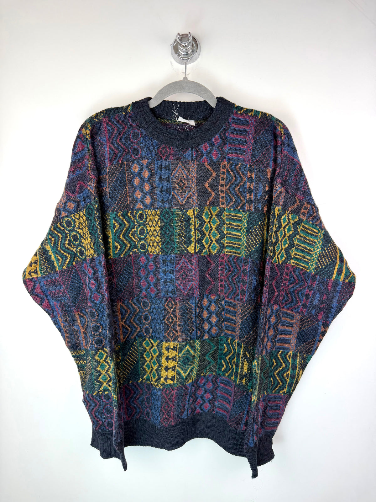 Vintage 90s Abstract Jacquard Knit Sweater