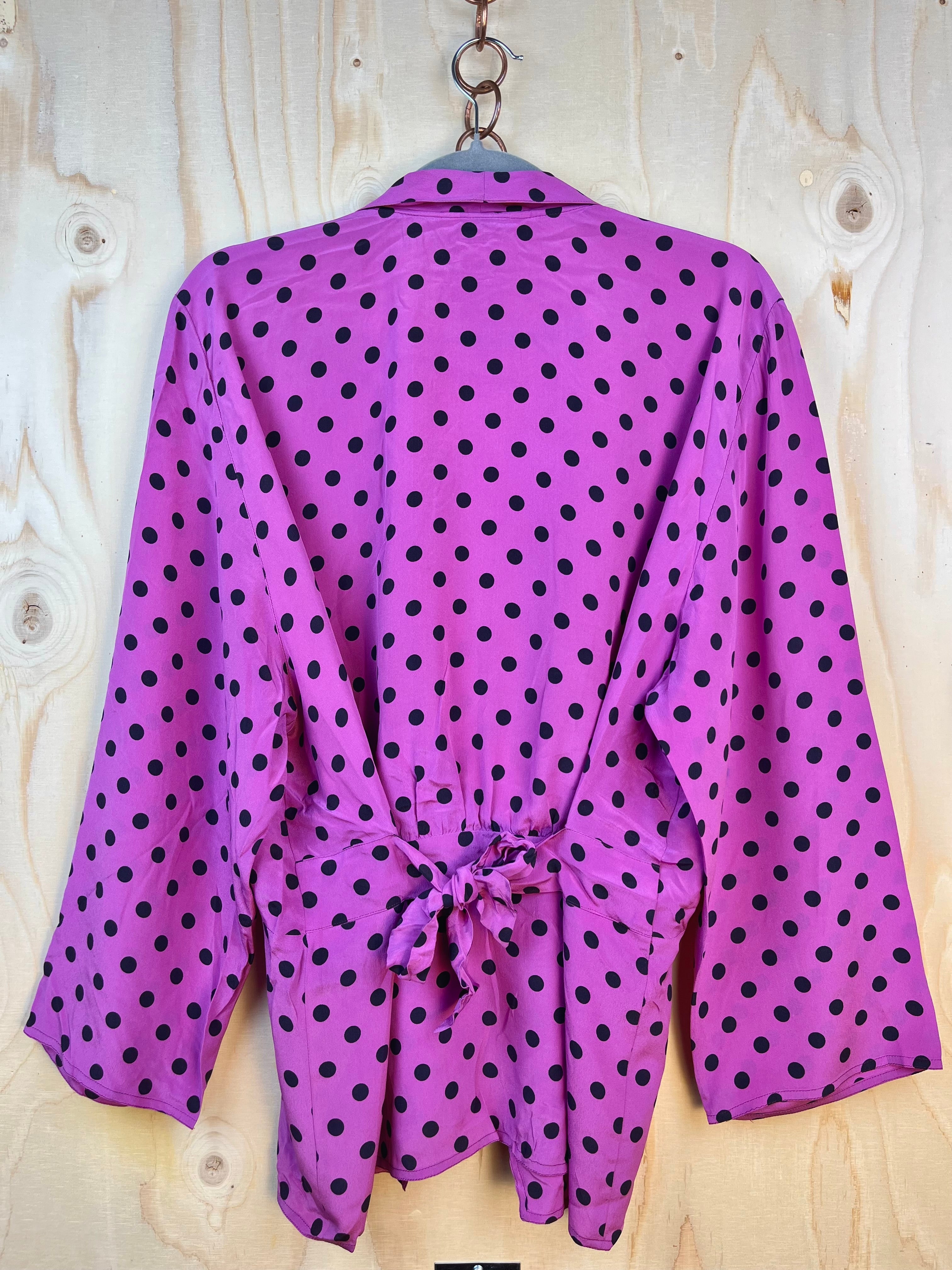 Vintage Silk Polka Dot Blouse – Made in Italy