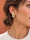 Orecchini vintage a clip dorati con strass
