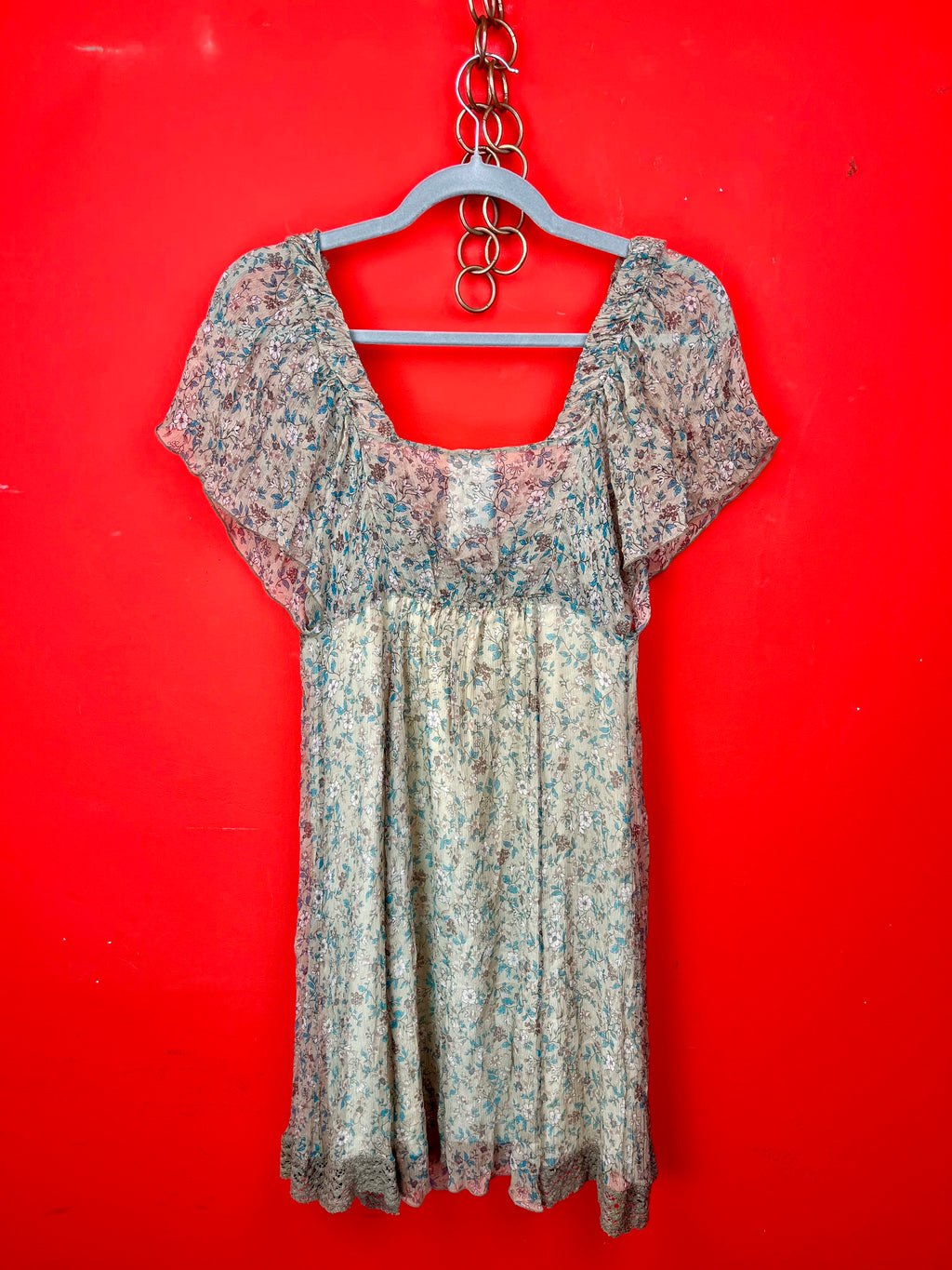 Vestito Vintage Floreale in Seta Made in Italy