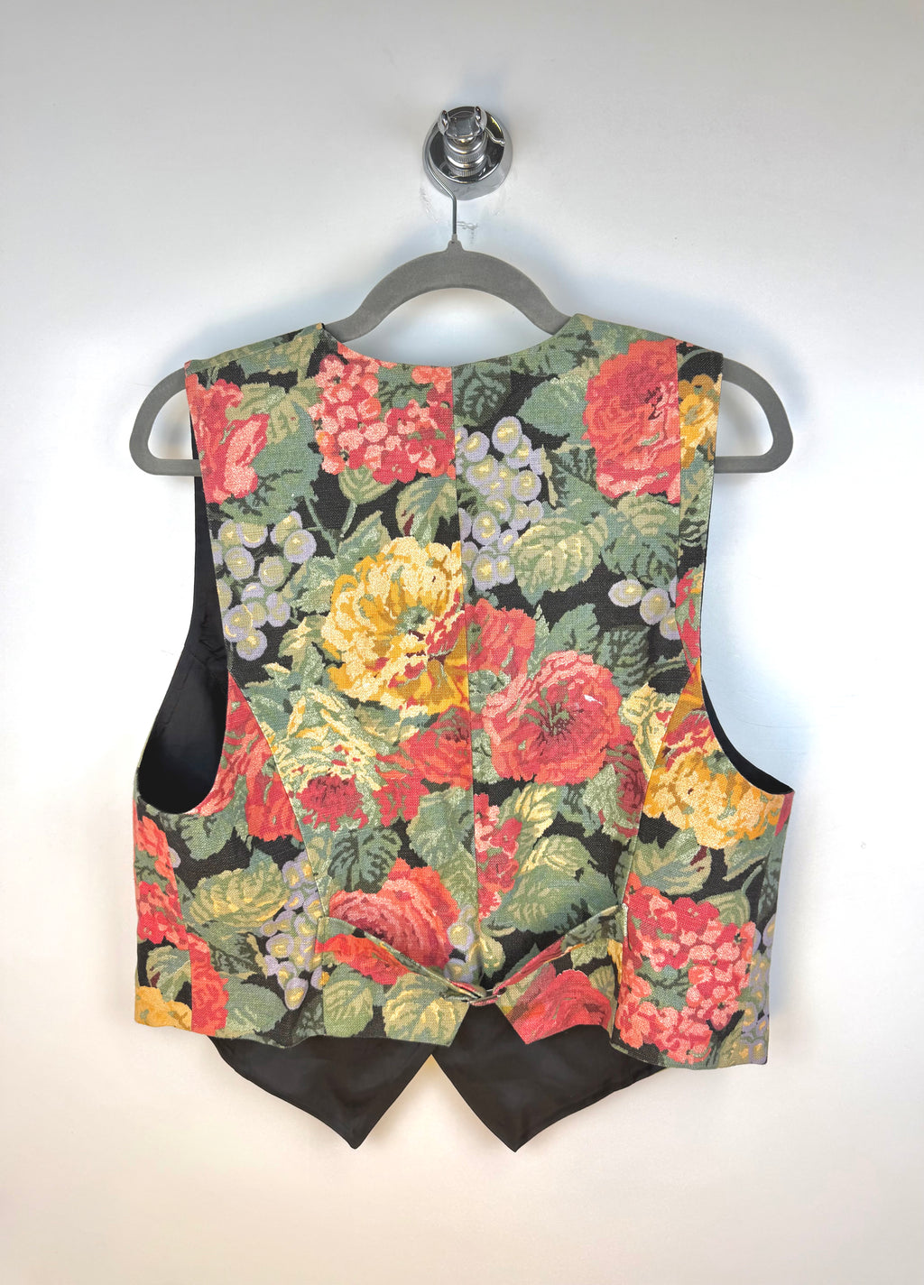 Gilet vintage floreale con fondo a punta