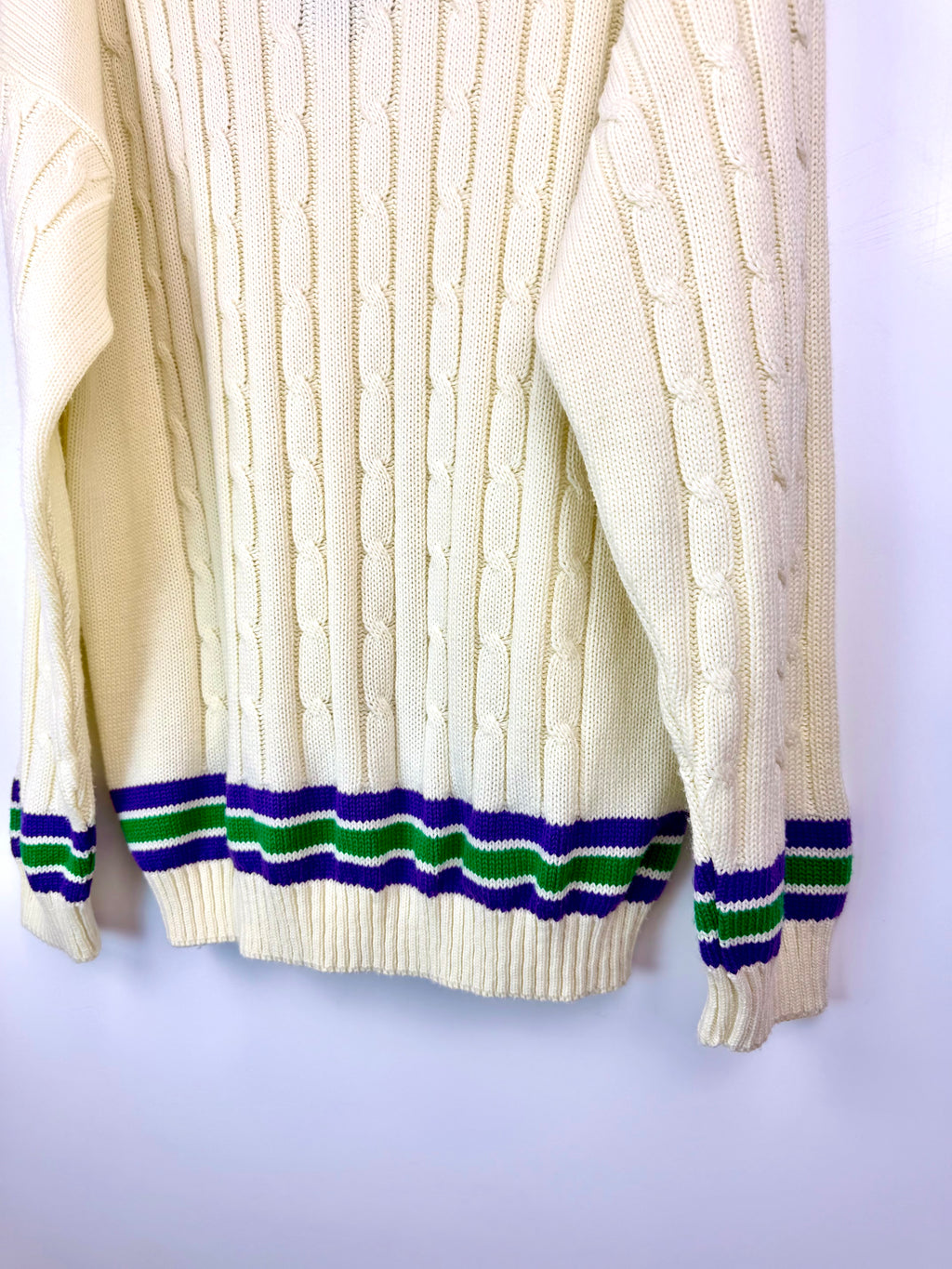 Maglione vintage Wimbledon a trecce – Made in UK
