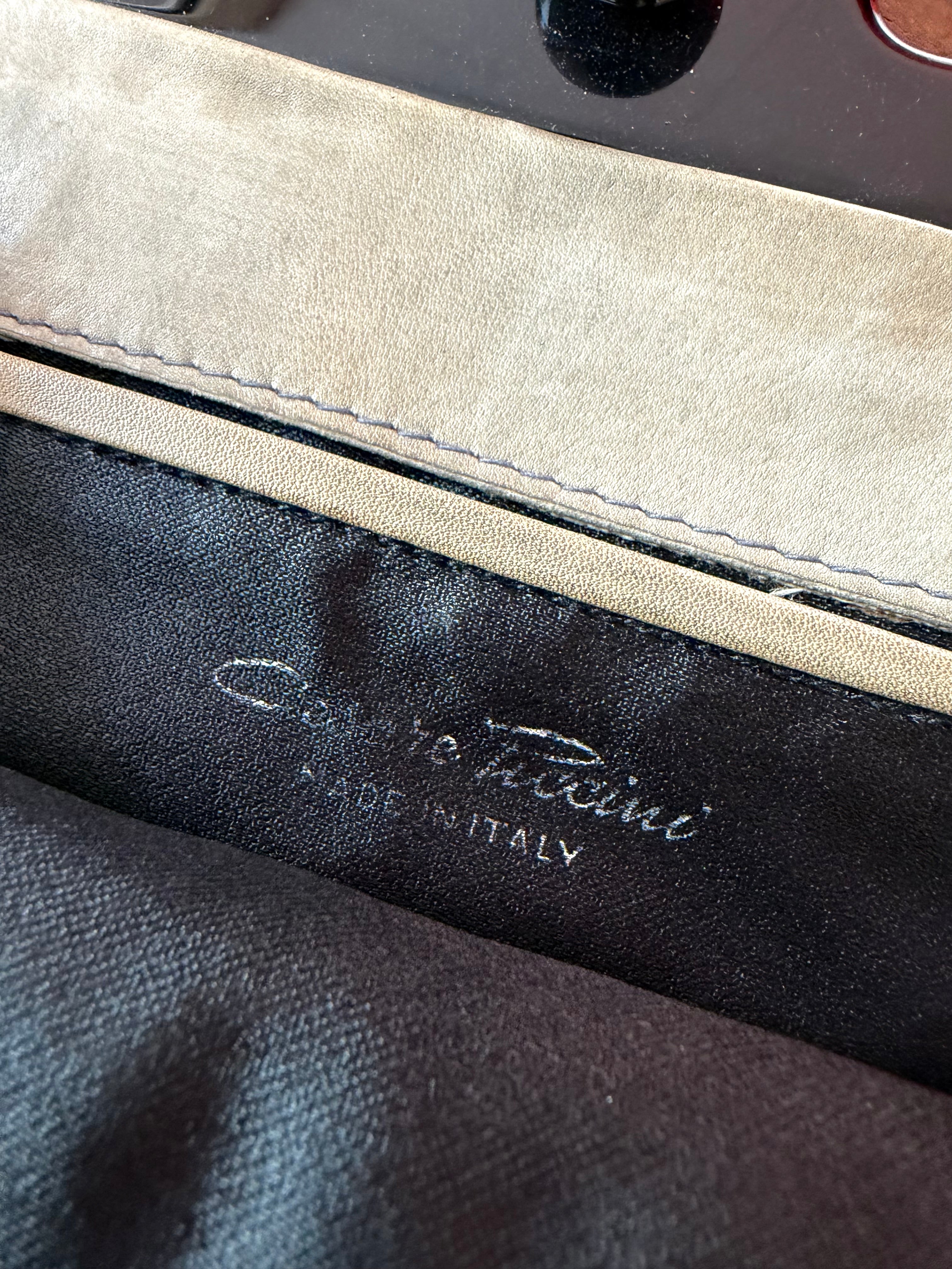 Vintage Made in Italy Grey Suede Frame Clutch