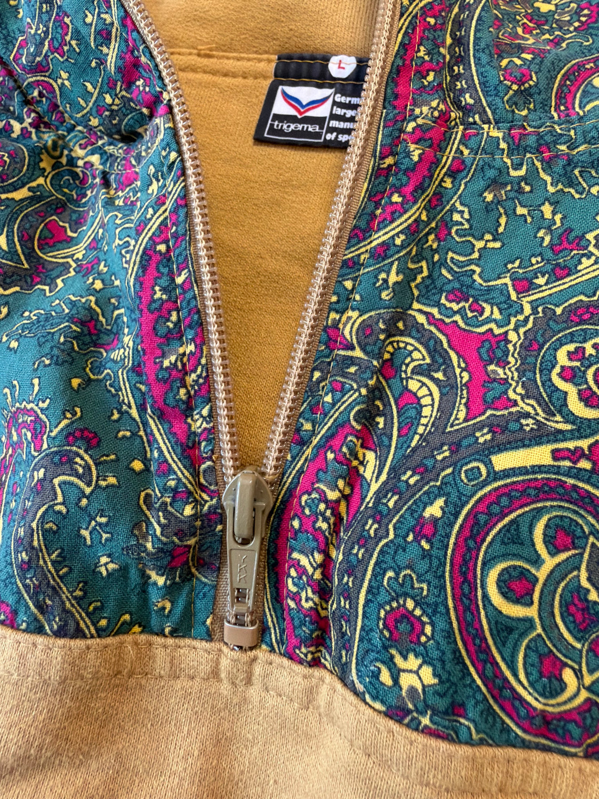 Tuta vintage Trigema paisley senape – taglia L