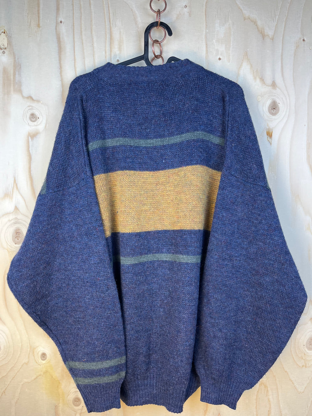 Vintage Blue Oversized Wool Blend Knit Sweater