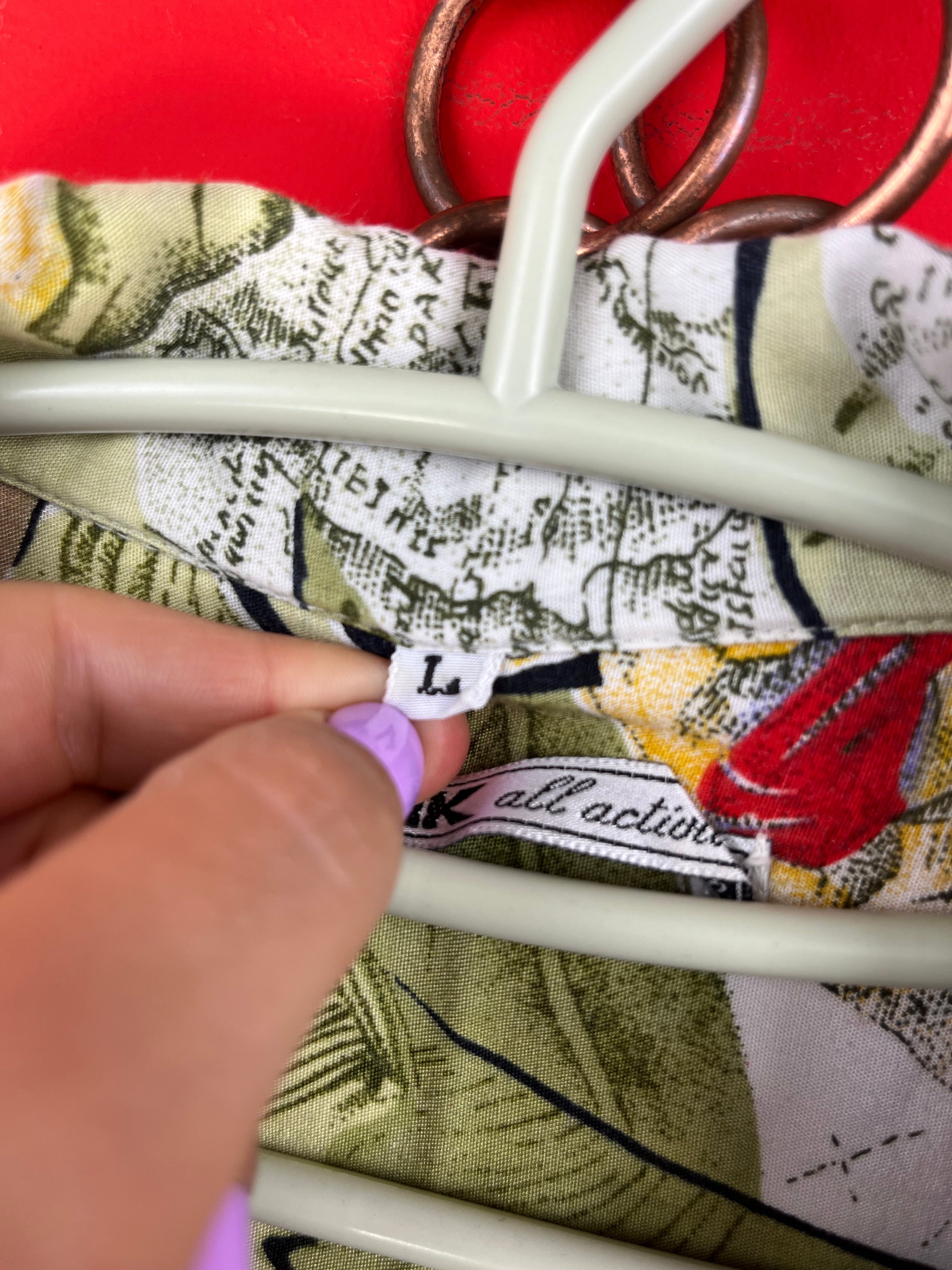 Camicia vintage tropicale in viscosa