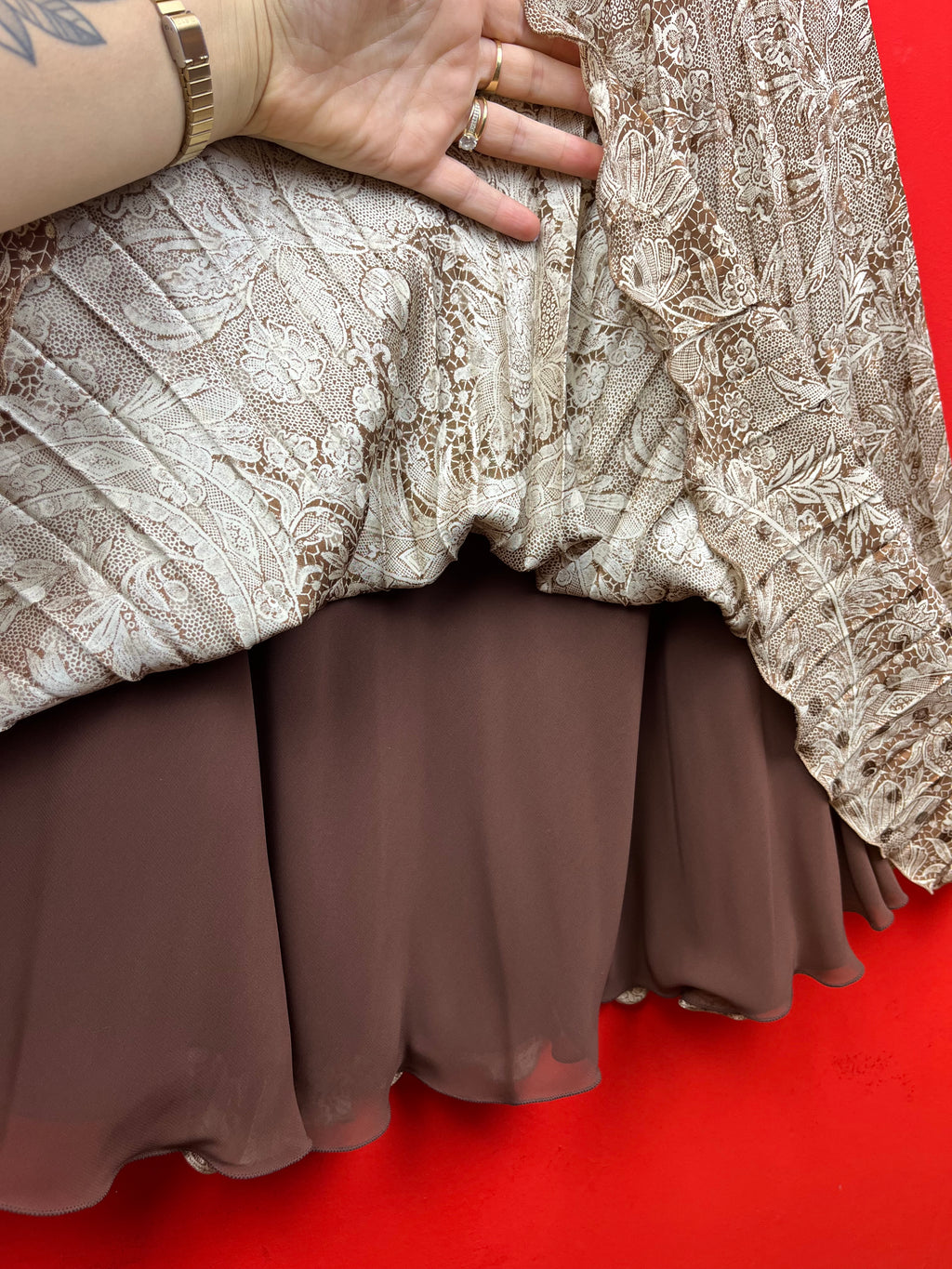 Vintage Silk Paisley Midi Skirt