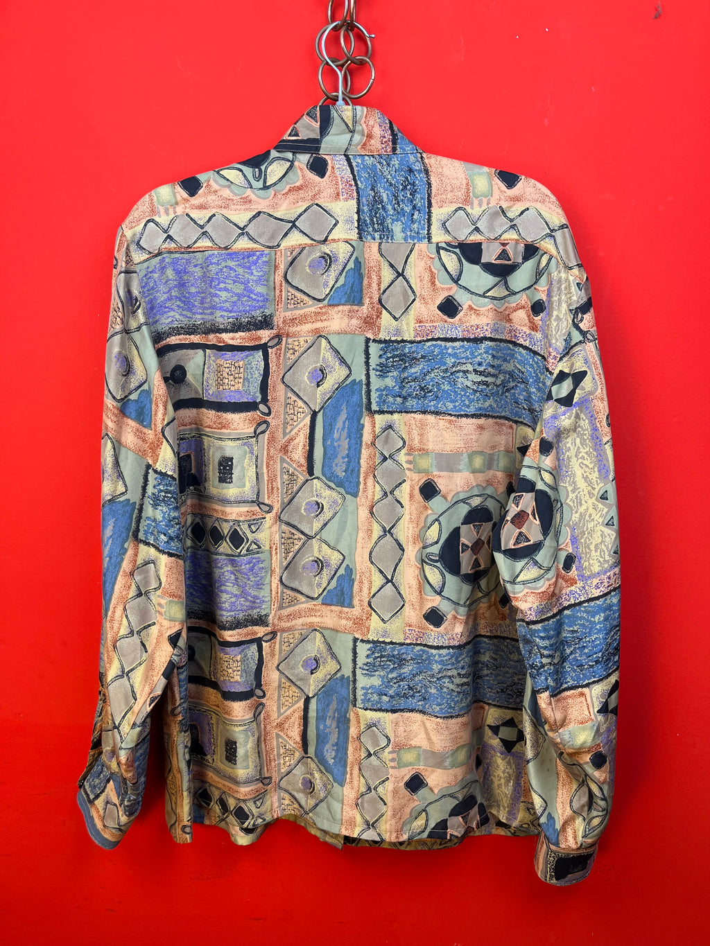Camicia Vintage Verse 100% Seta Astratta
