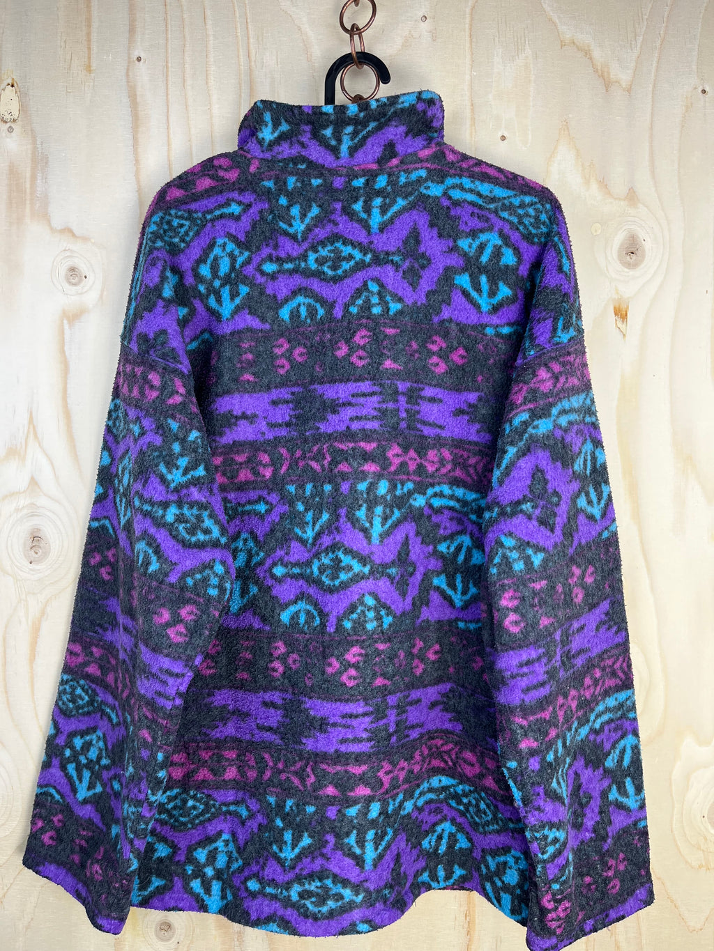90s Abstract Fleece Quarter Zip Pullover
