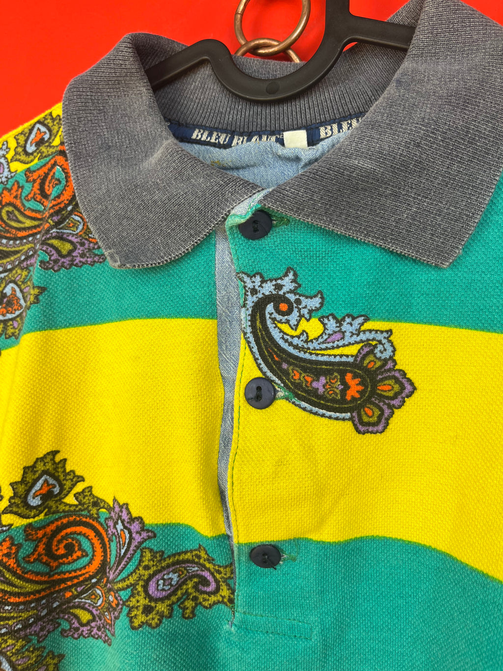 Vintage Paisley Polo Shirt 100% Cotton