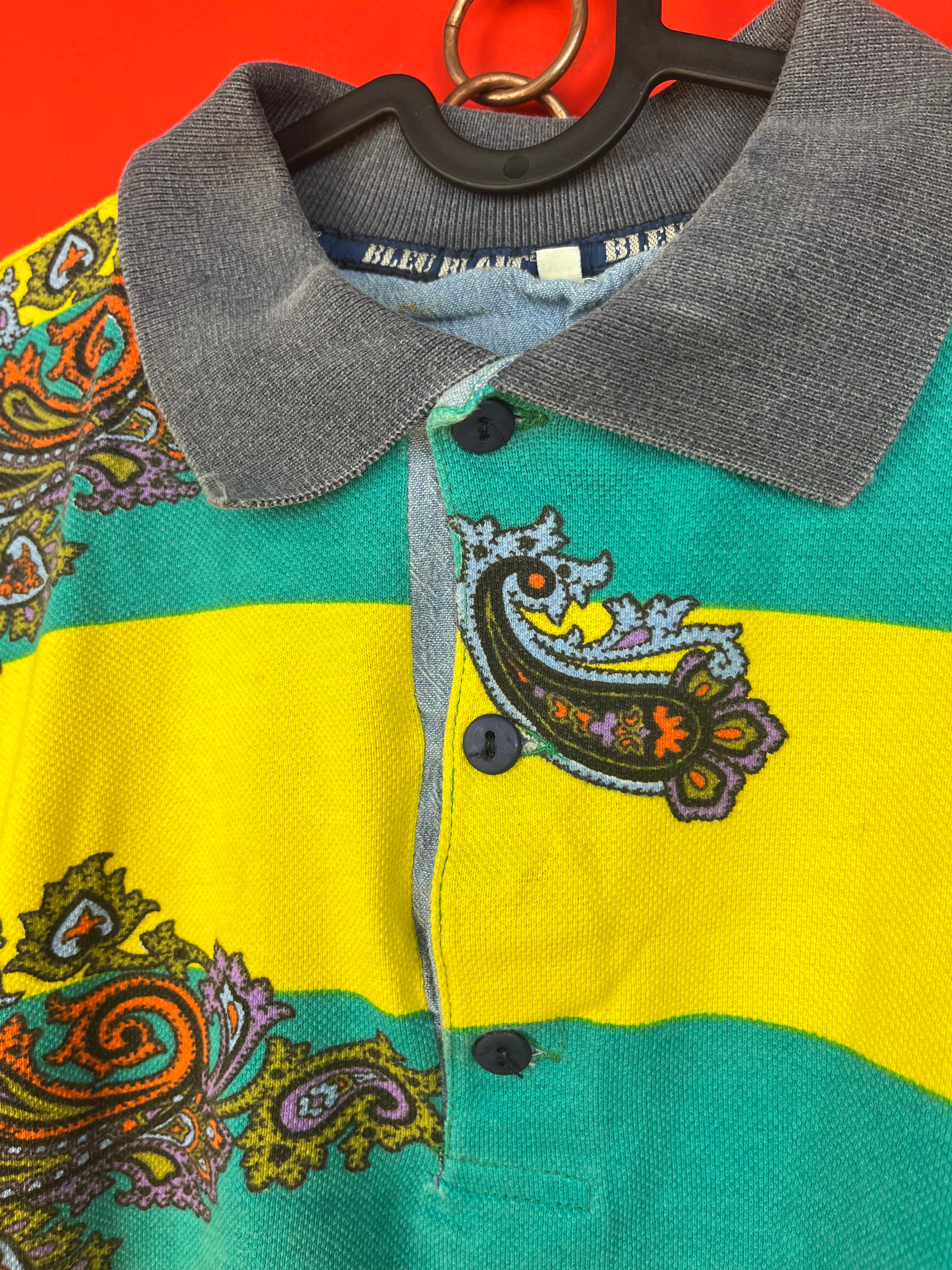 Vintage Paisley Polo Shirt 100% Cotton