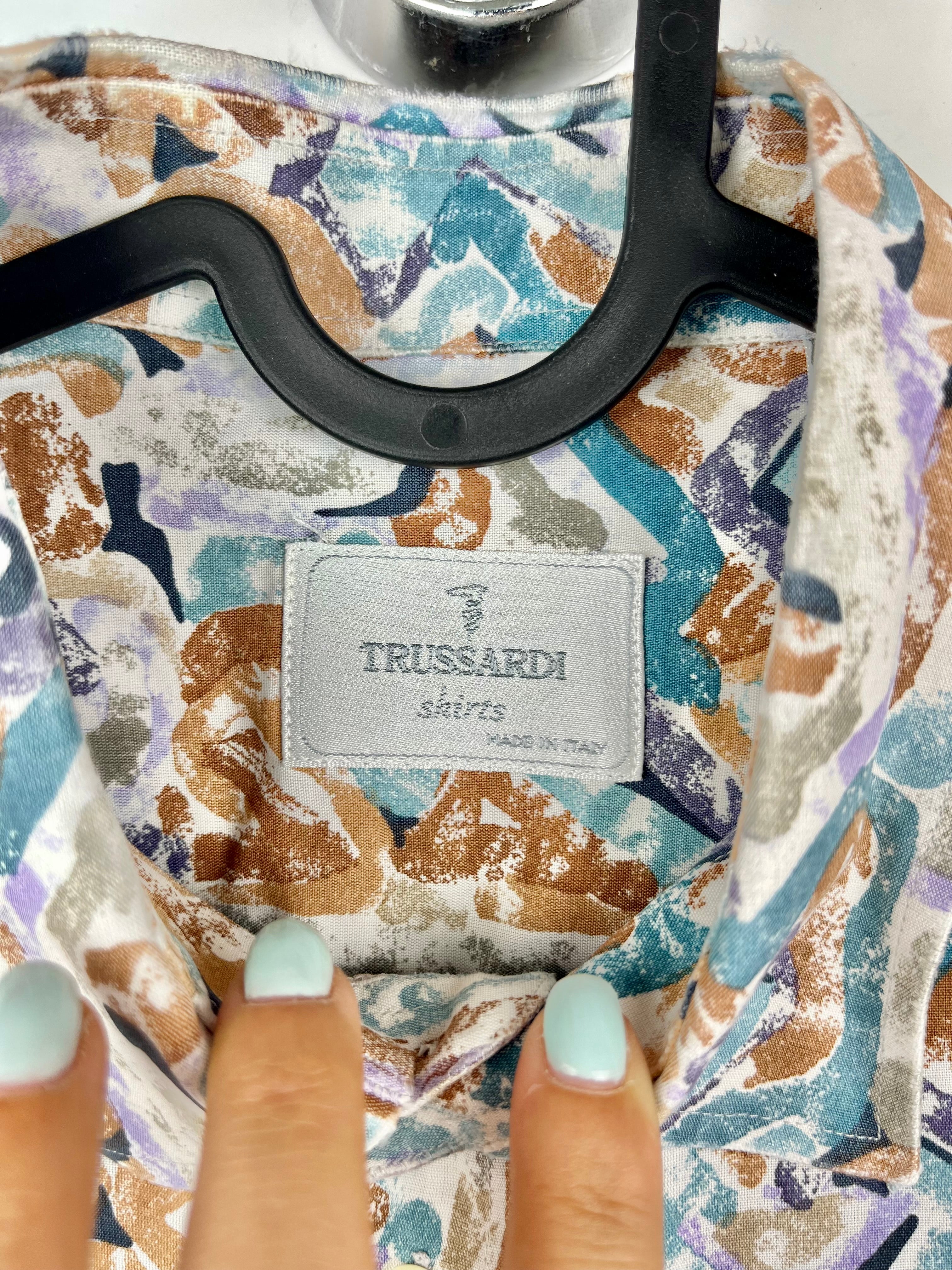 Camicia Vintage Trussardi Made in Italy Fantasia Astratta Anni ’90