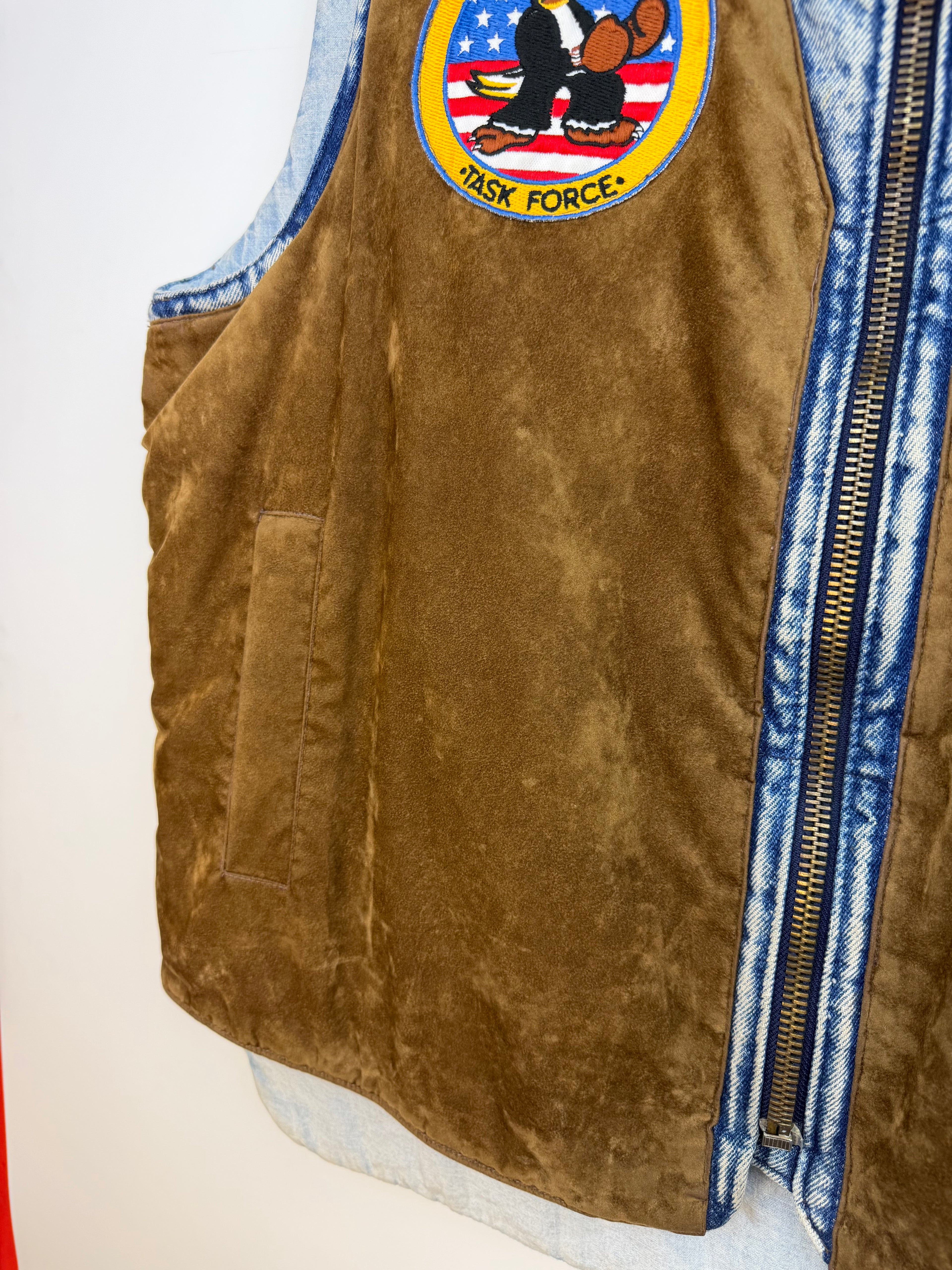 Roy Rogers Vintage Task Force Denim & Suede Vest XL – Made in Italy