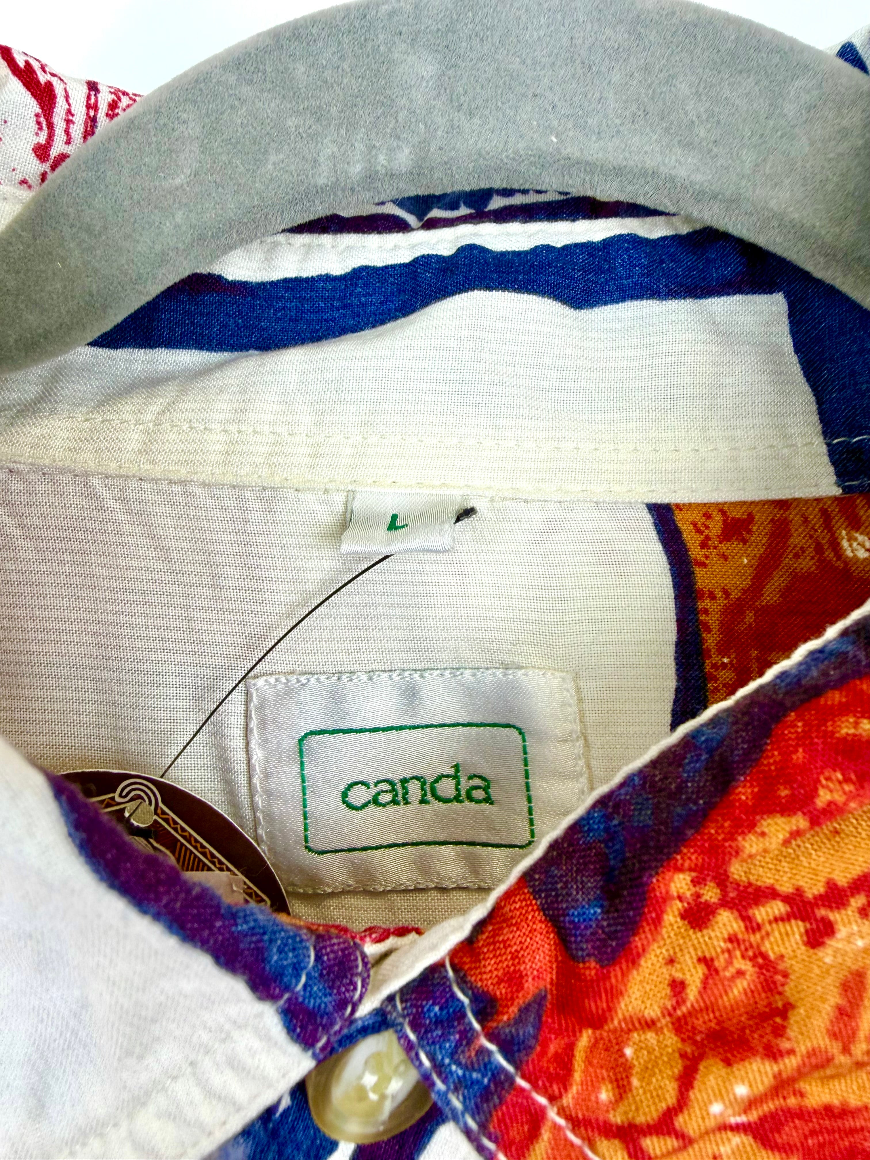 Vintage Canda 100% Viscose Abstract Print Shirt