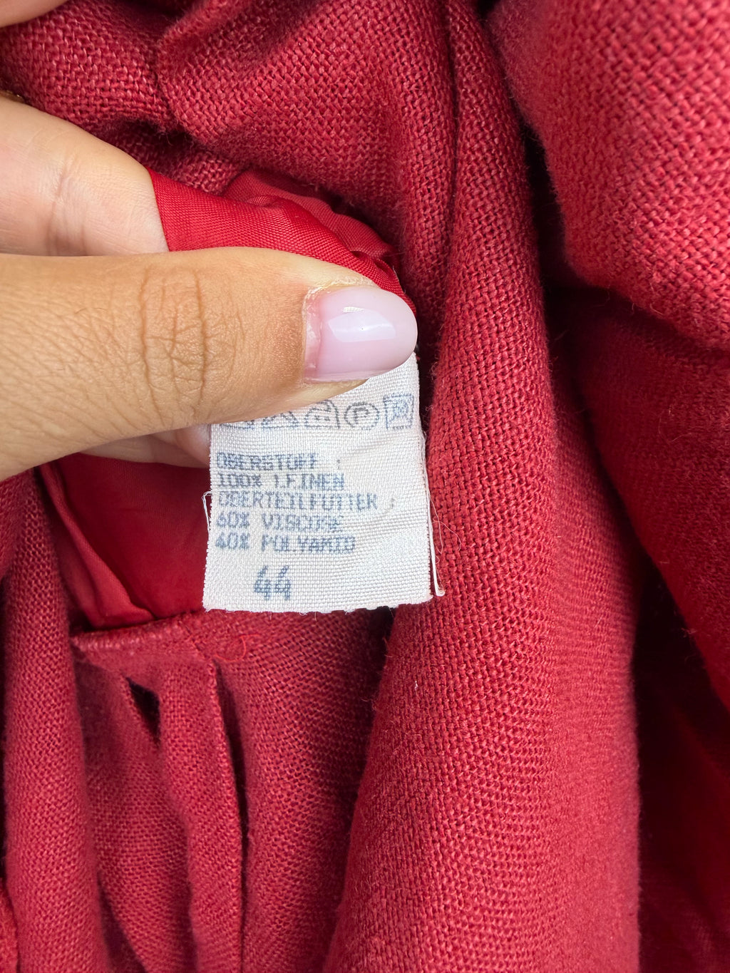 Vintage Austrian Linen Blend Dress by H. Moser – Red & Green Tirolean Maxi Dress