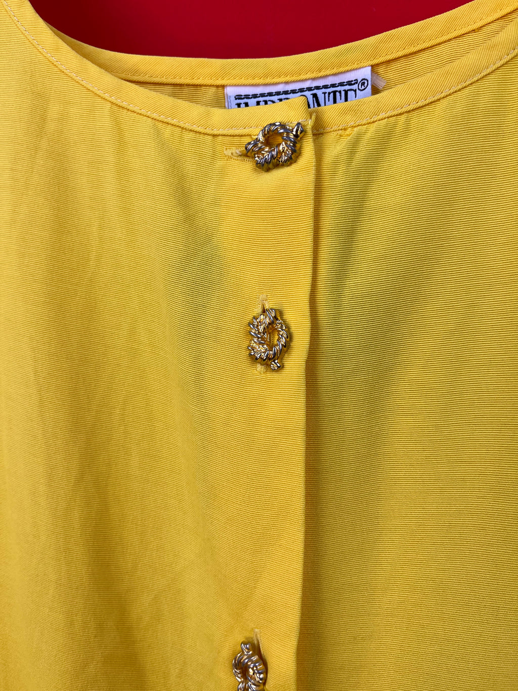 Vintage Yellow Button Dress