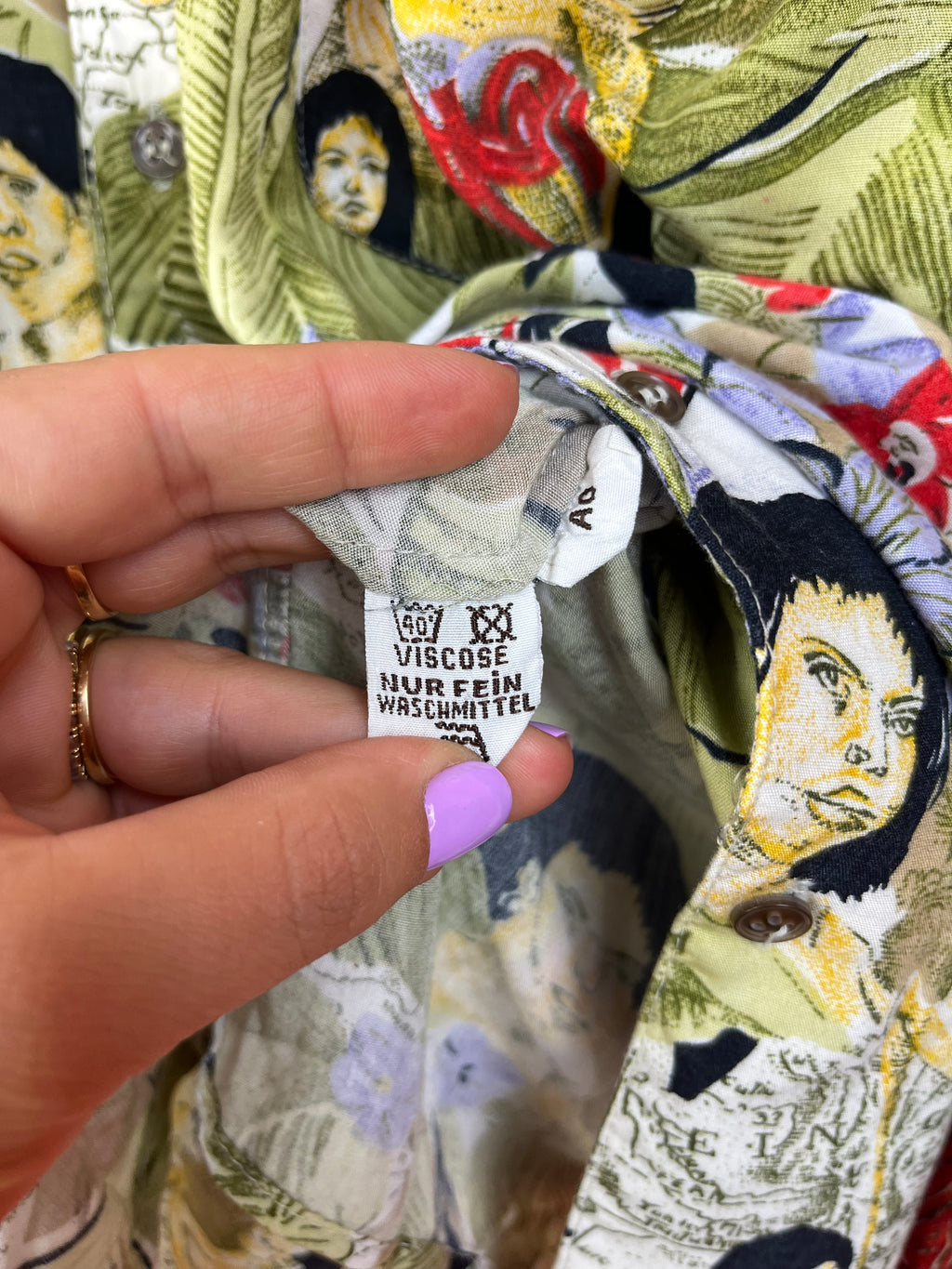 Camicia vintage tropicale in viscosa