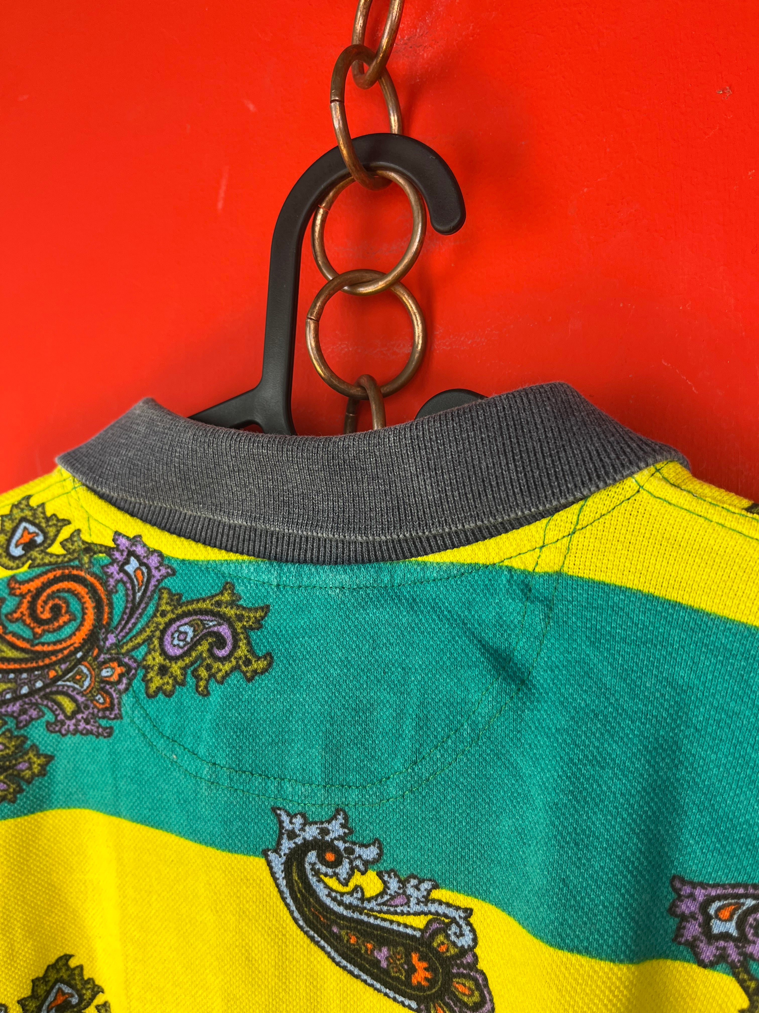 Vintage Paisley Polo Shirt 100% Cotton